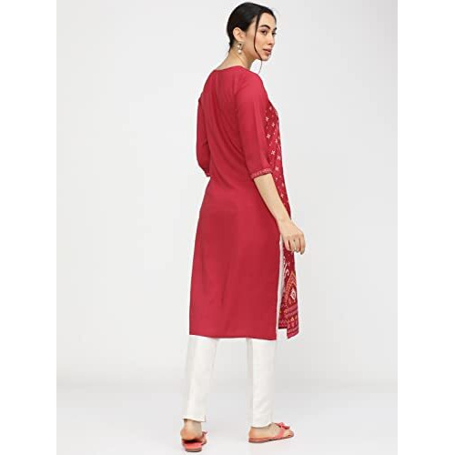 Ketch Women's Polyester Straight Dress Shirt (Khku000097_Red_S)