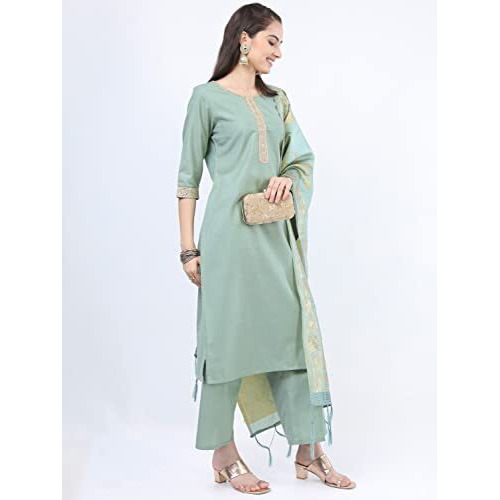 Ketch Women's Polyester Printed Regular Dress Shirt (Khk3000070_Green_Xl)