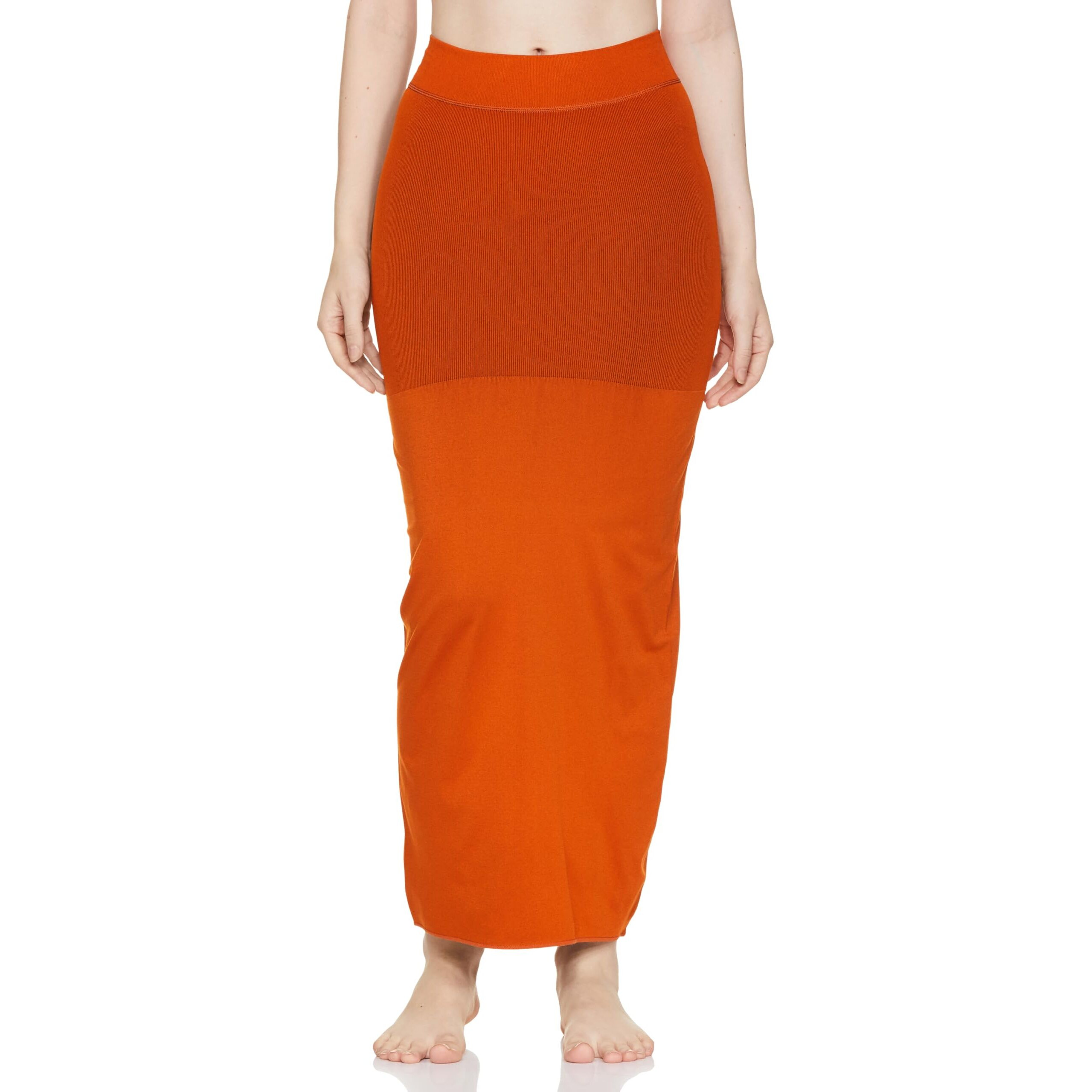 Zivame All Day Flared Mermaid Reversible Saree Shapewear - Persimmon Orange N Jet Black