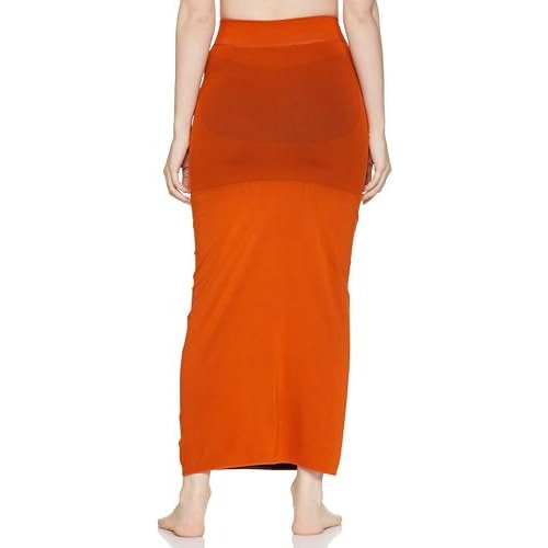 Zivame All Day Flared Mermaid Reversible Saree Shapewear - Persimmon Orange N Jet Black