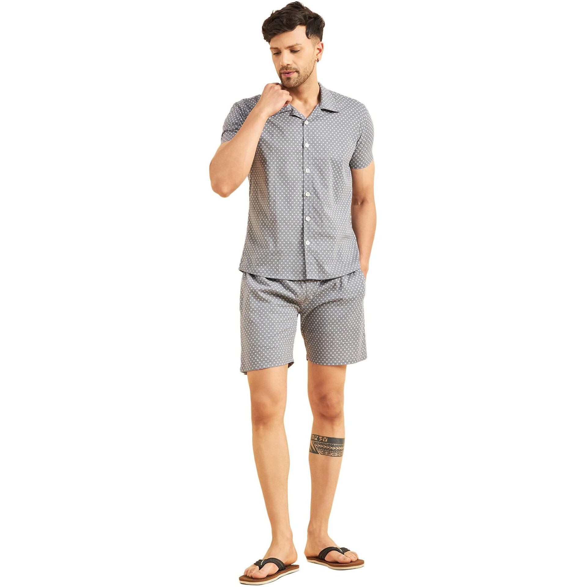 Sweet Dreams Men Prined Front Open Cords Set