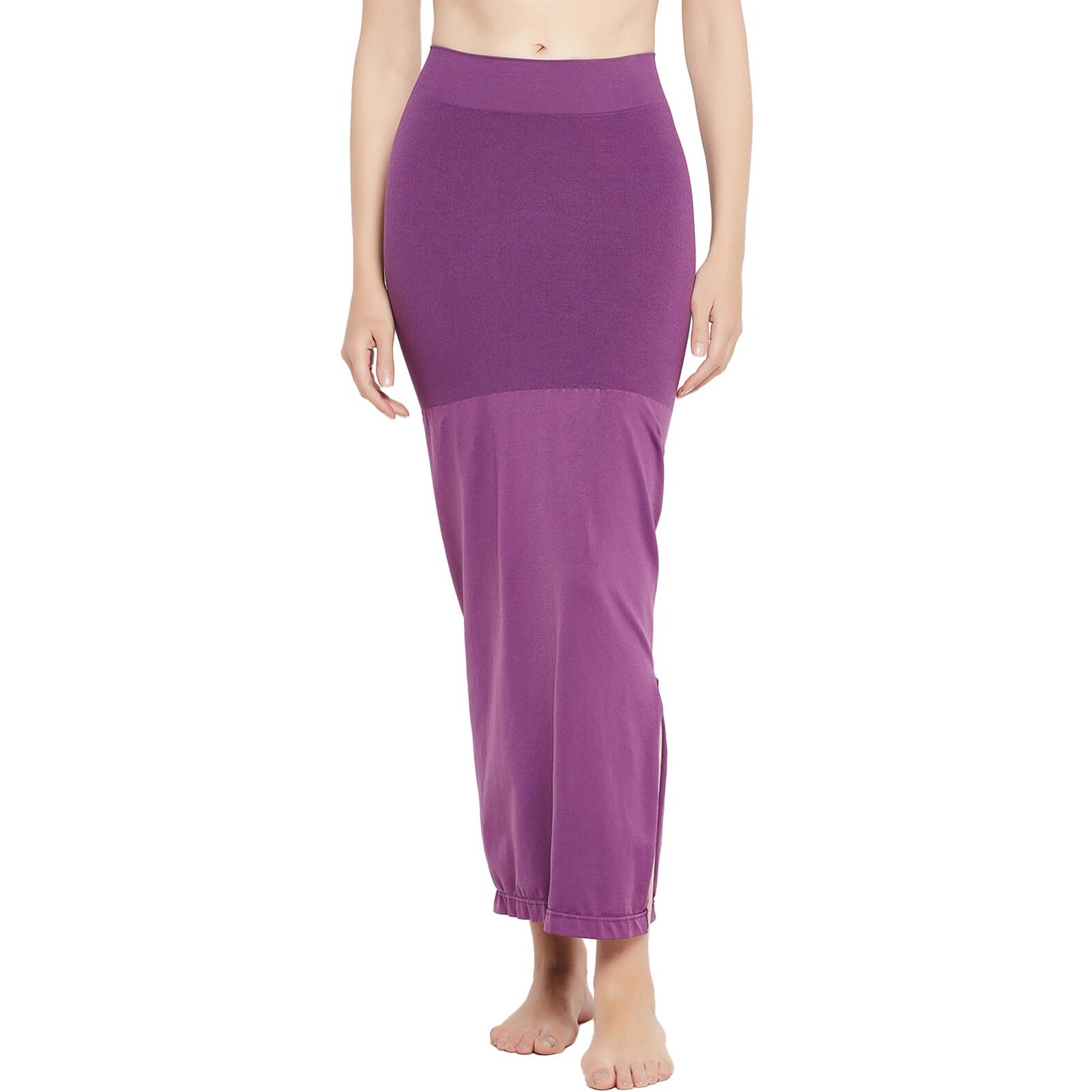 Clovia Women's Petticoat Style Saree Shapewear With Side Slit (Sw0023A15_Violet_Xl)