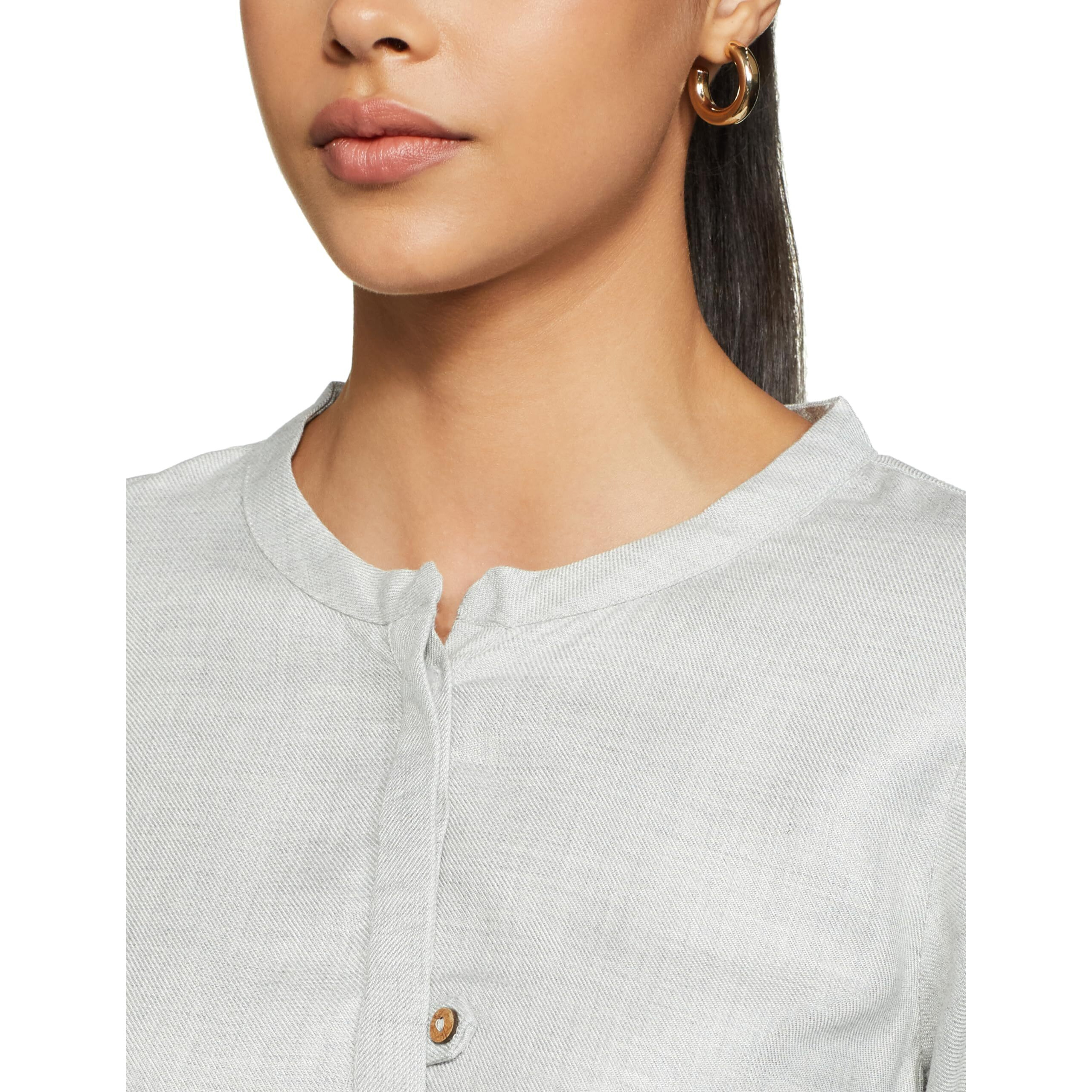 Grey Yarn Dyed Solid Short Kurti