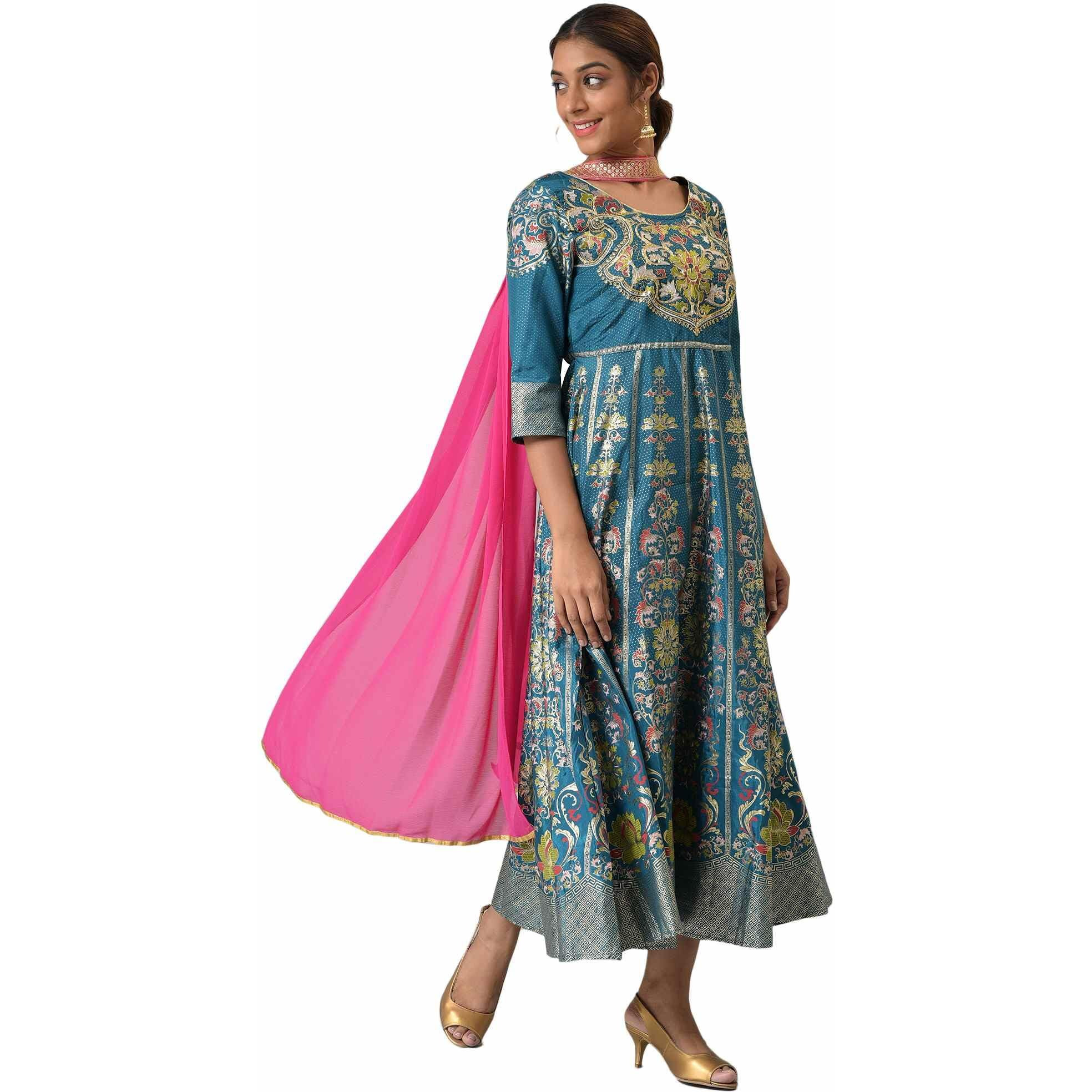 Aurelia Pink Chocker Neck Georgette Dupatta