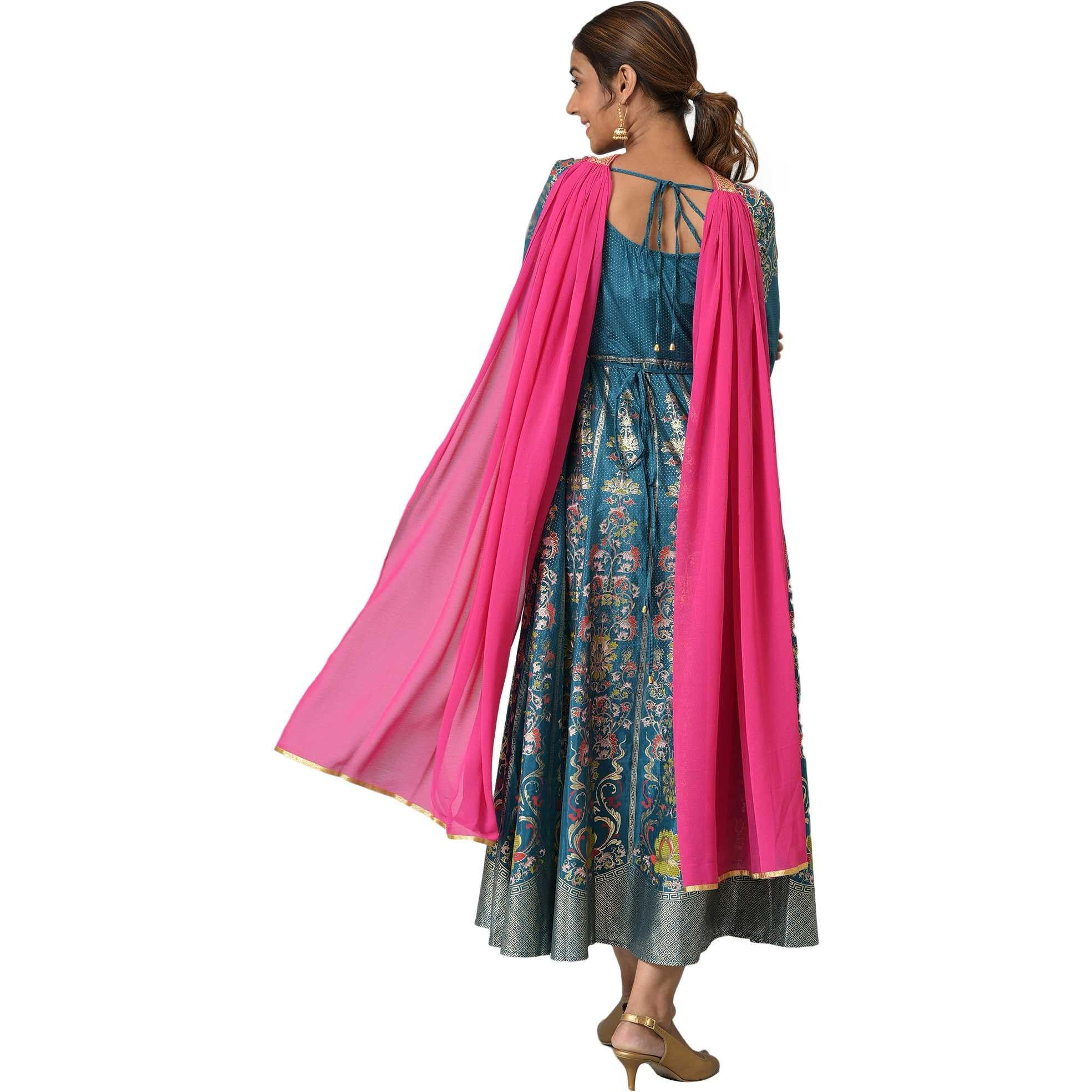 Aurelia Pink Chocker Neck Georgette Dupatta