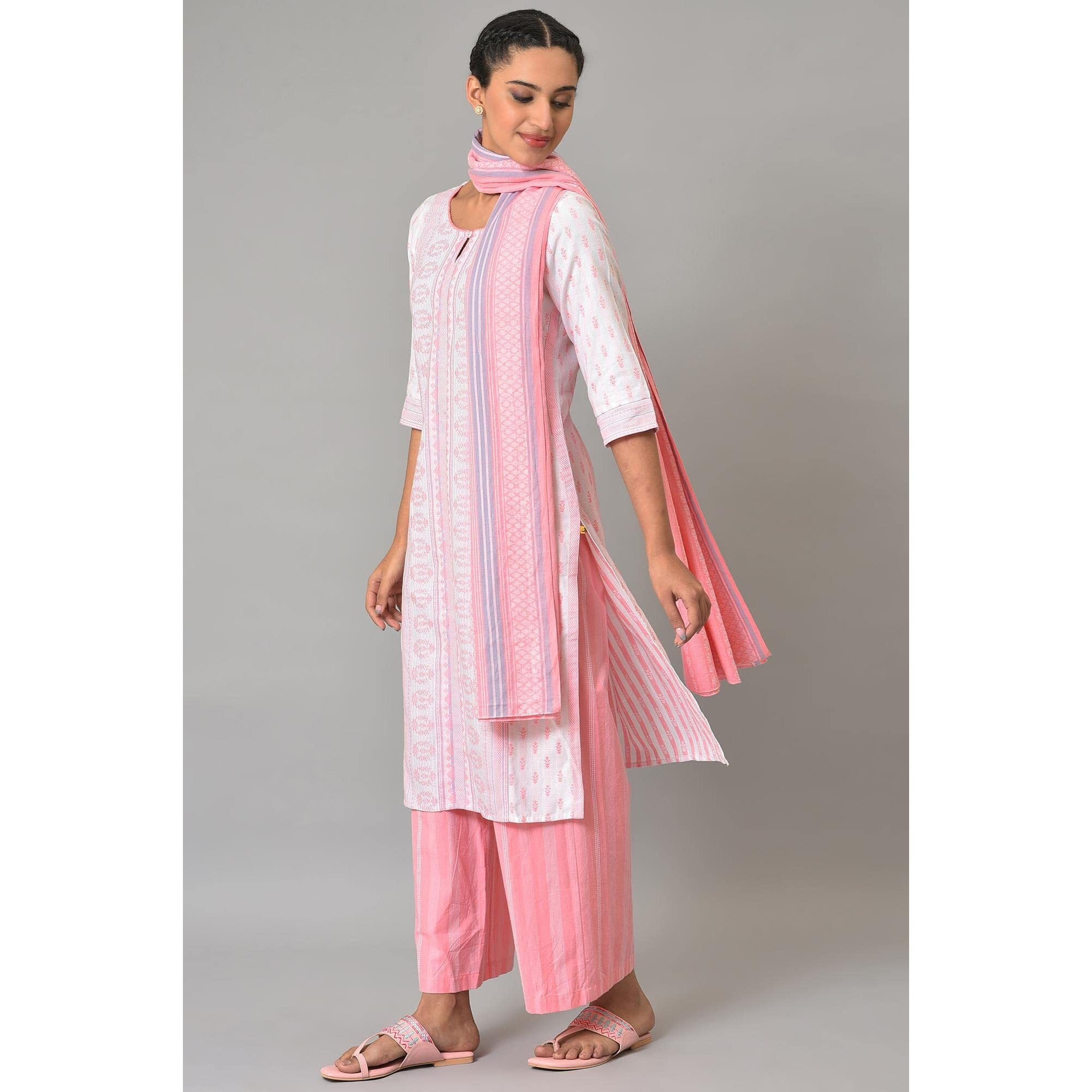Pink Cotton Summer Kurta Set