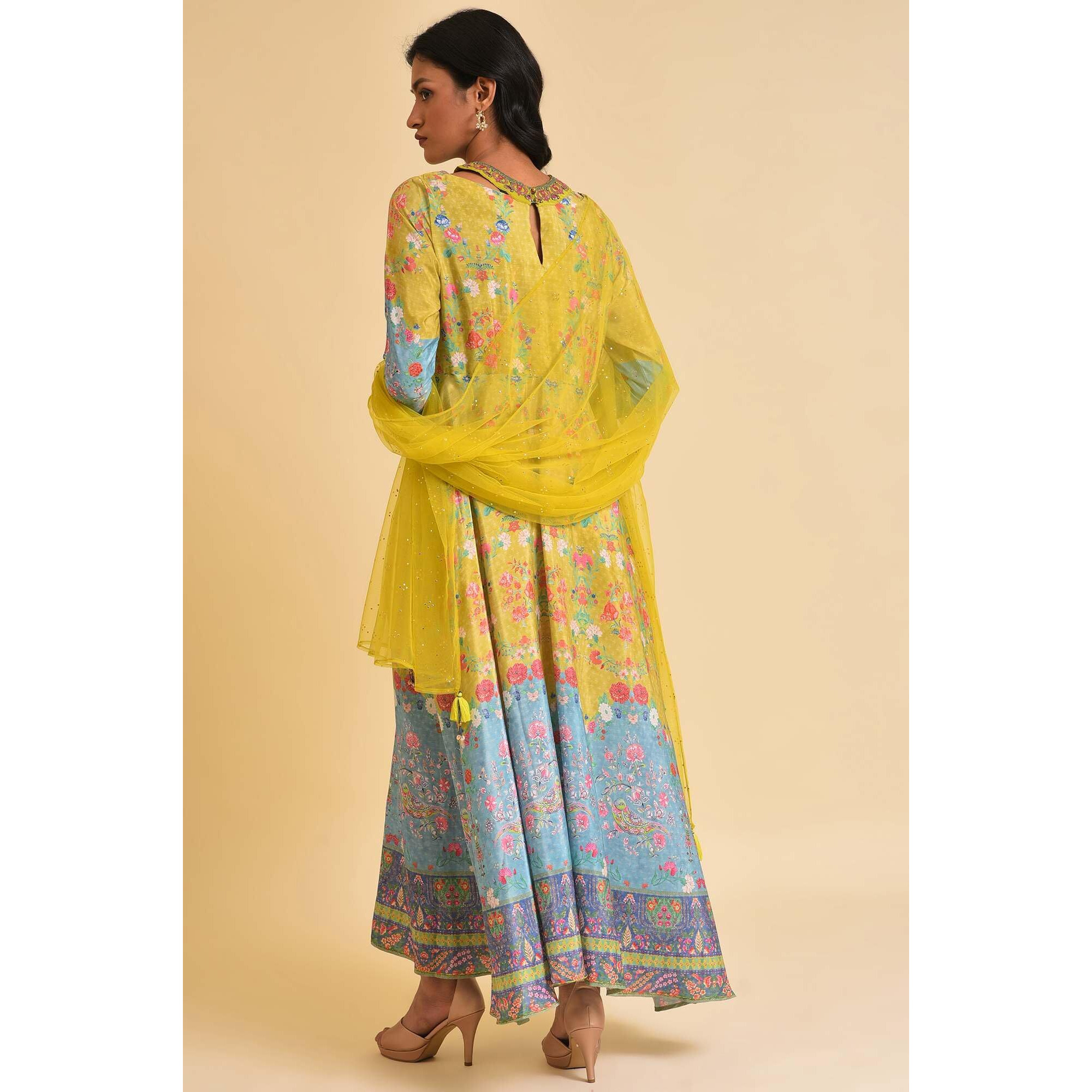 W For Woman Women's Polyester Dress & Dupatta (S23W1297120208_Light_Olive