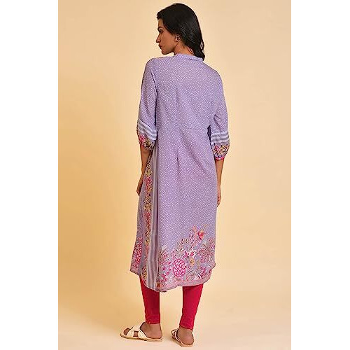 W For Woman Light Purple Placement Print Tunic (Size M)-23Few18427-119557