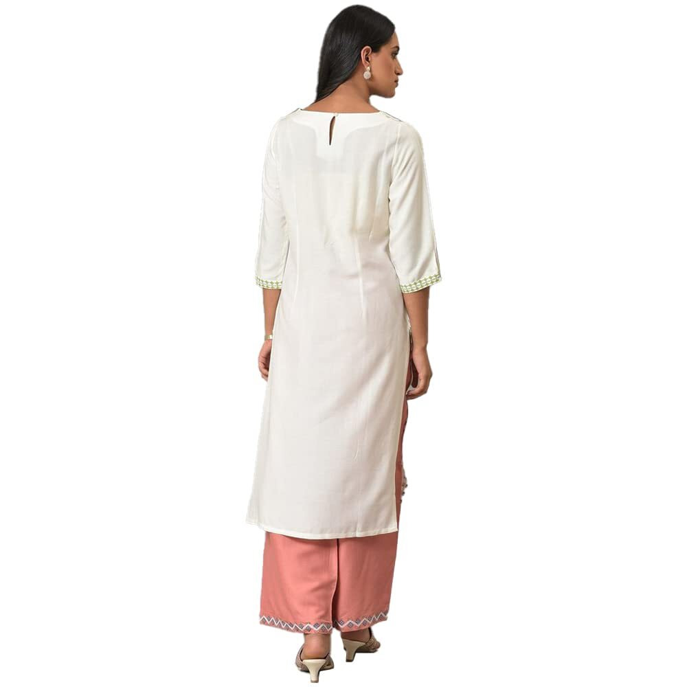 W For Woman Ecru Placement Floral Printed Summer Kurta_23Few18430-119577_2Xl