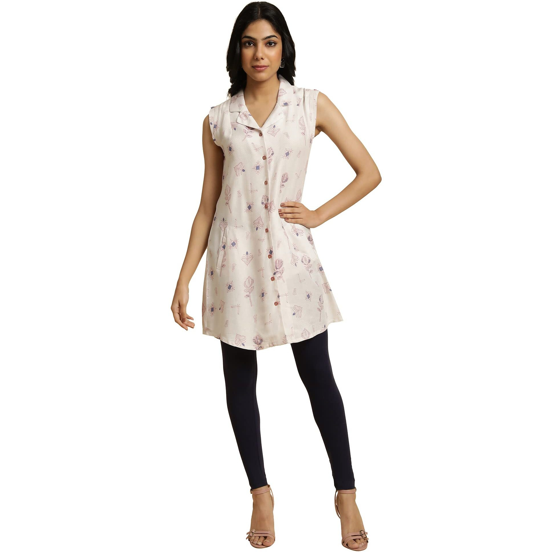 W For Woman Women's Regular Tunic (23Few31244-810423_Ecru 18)