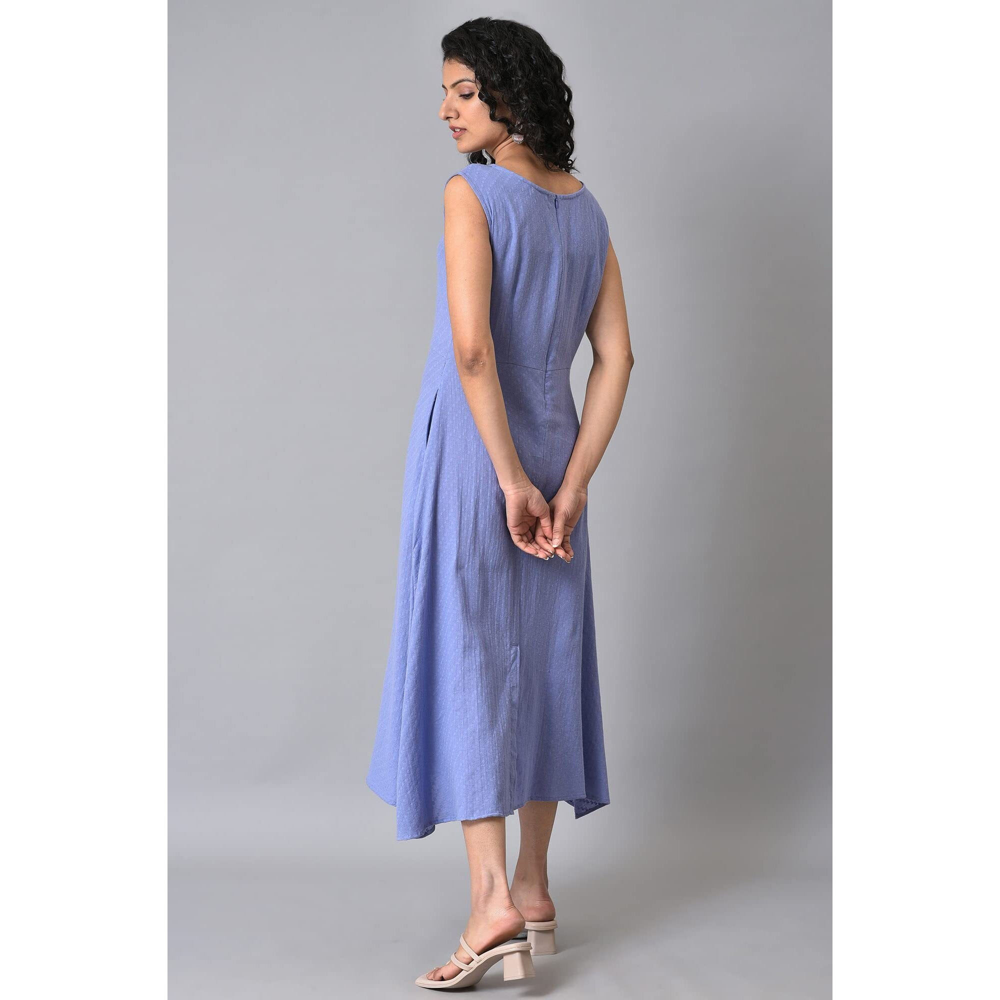 W For Woman Lilac Textured Embroidered Dress (Size Xl)-23Few19059-830261