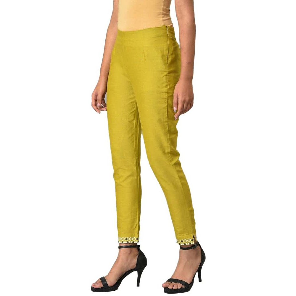 W Cotton Blend Strechable Parallel Pants For Women | Cotton Blend Parallel Pants For Women | Trousers For Women | W For Woman