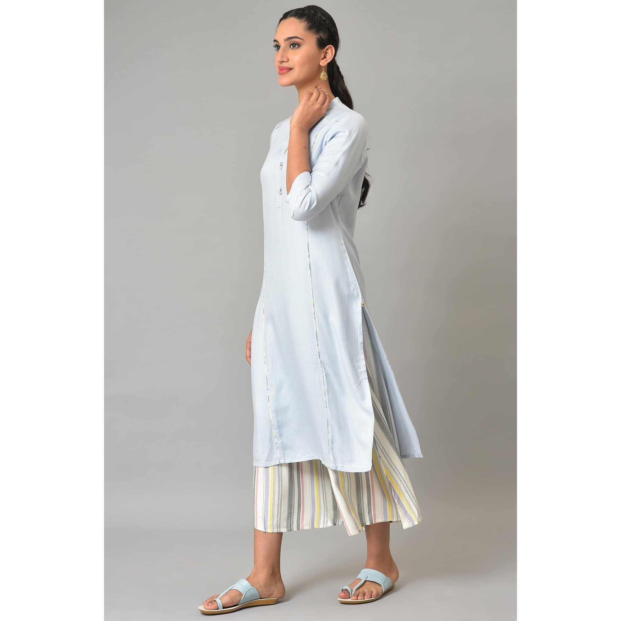 Blue Straight Summer Kurta Set