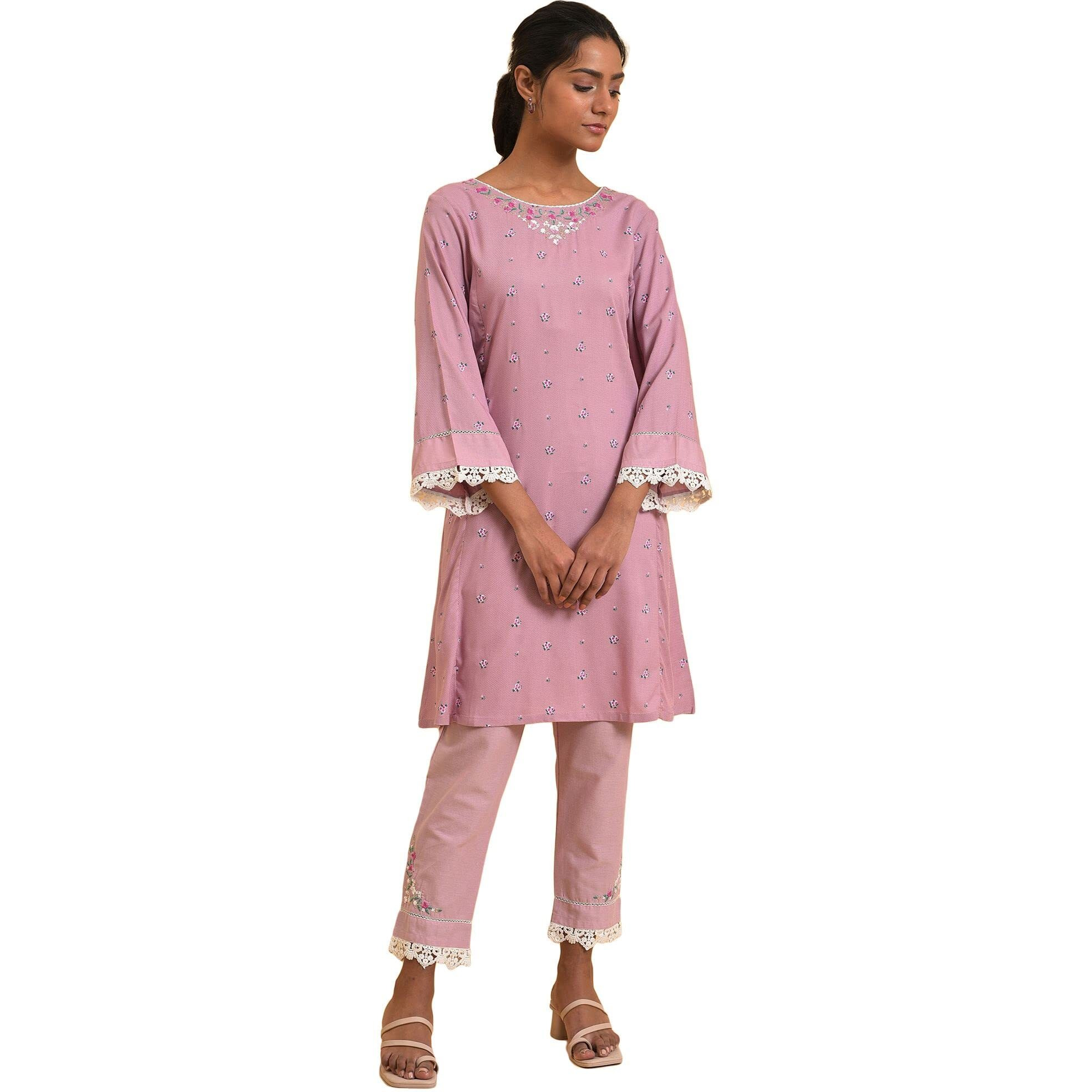W For Woman Kurta & Slim Pant_23Fews18678-120088_Xs