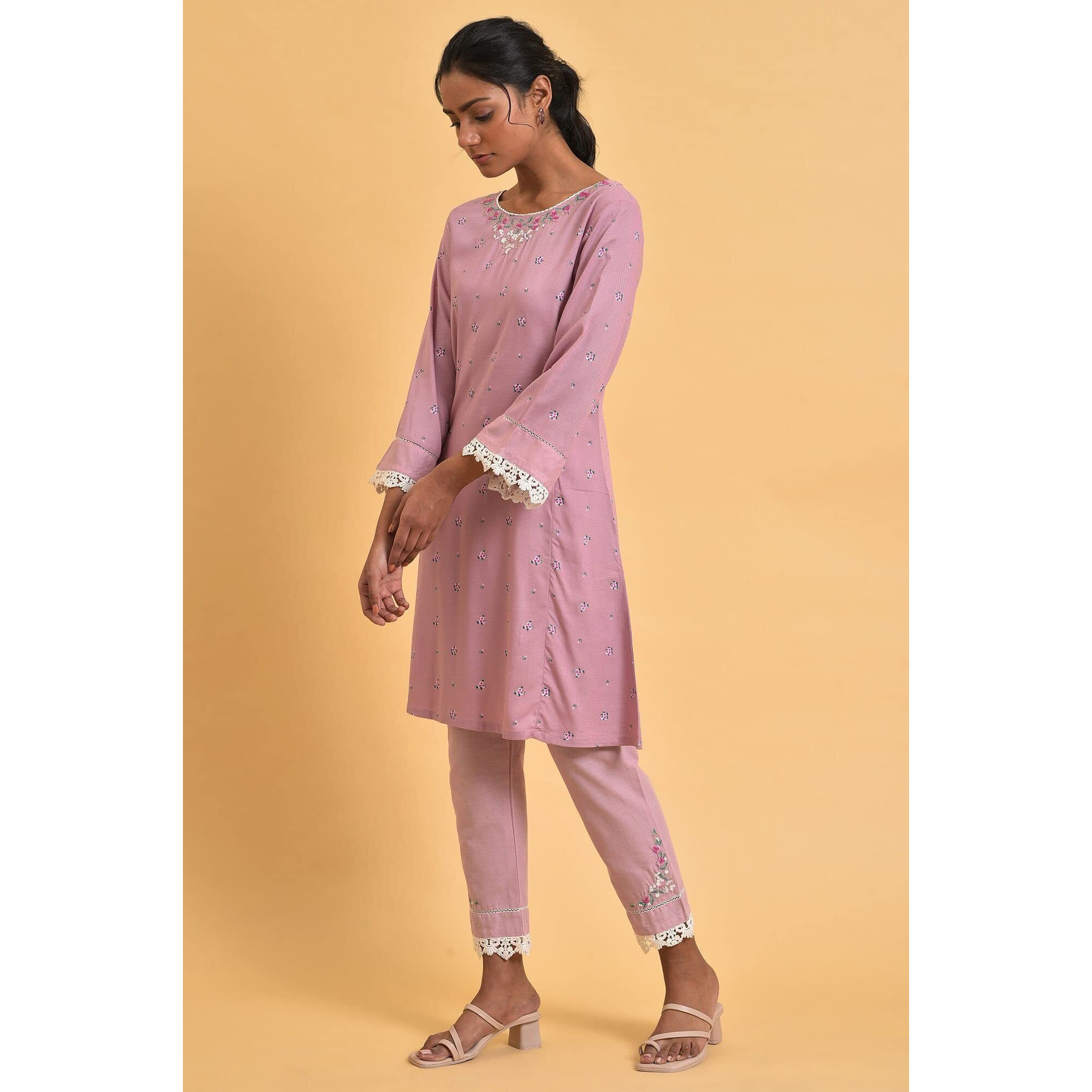 W For Woman Kurta & Slim Pant_23Fews18678-120088_Xs