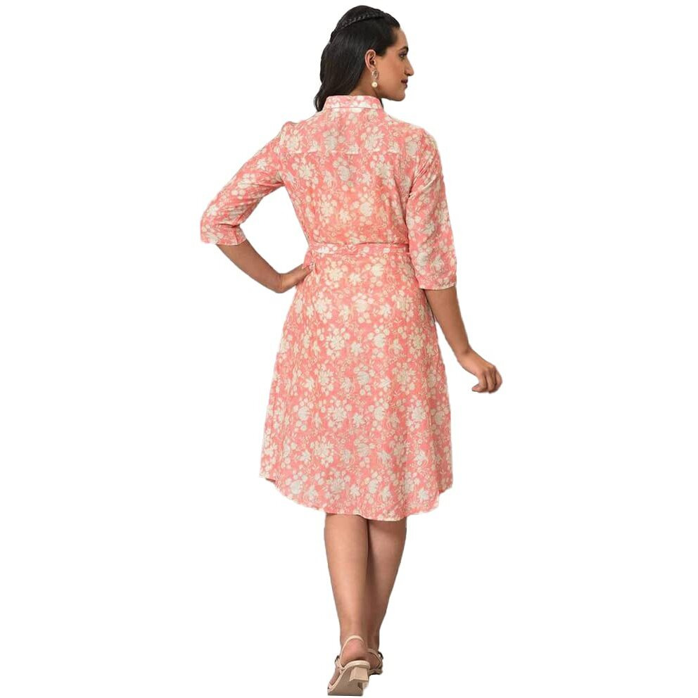 Aurelia Women's Cotton A-Line Midi Dress (23Fea13900-506687_Orange