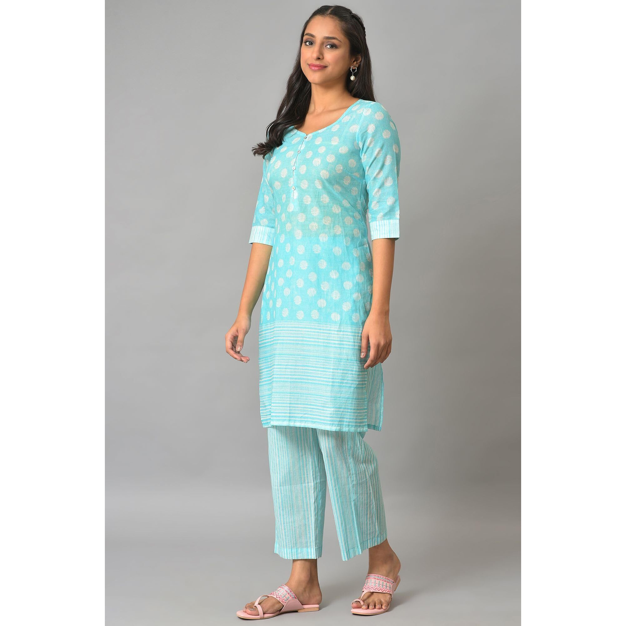 Aurelia Women's Cotton Clothing Set (23Feas13917-506835_Blue