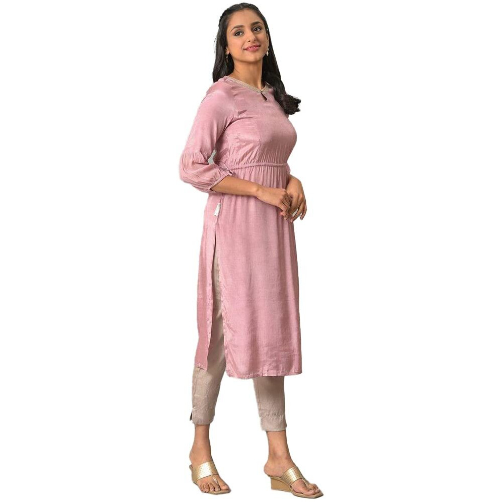 Aurelia Women's Viscose Regular Kurta (23Fea13945-605333_Mauve