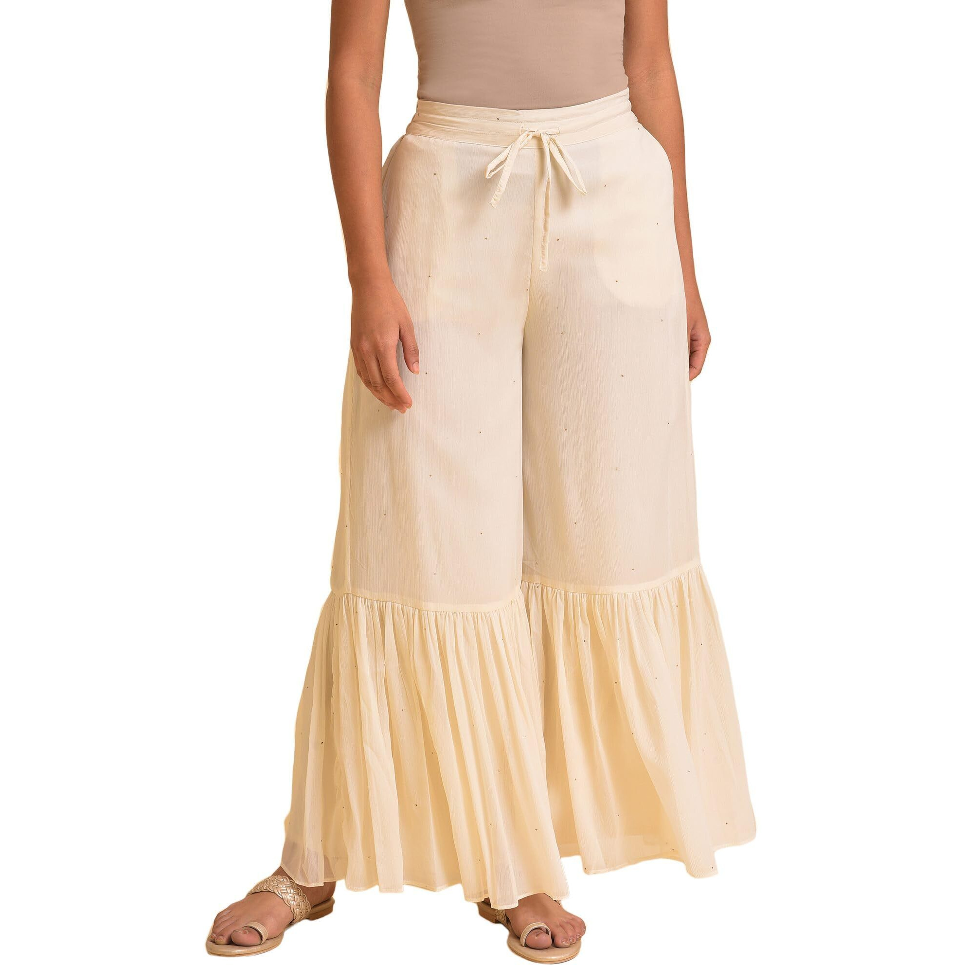 W Chiffon Strechable Sharara For Women | Chiffon Sharara For Women | W For Woman