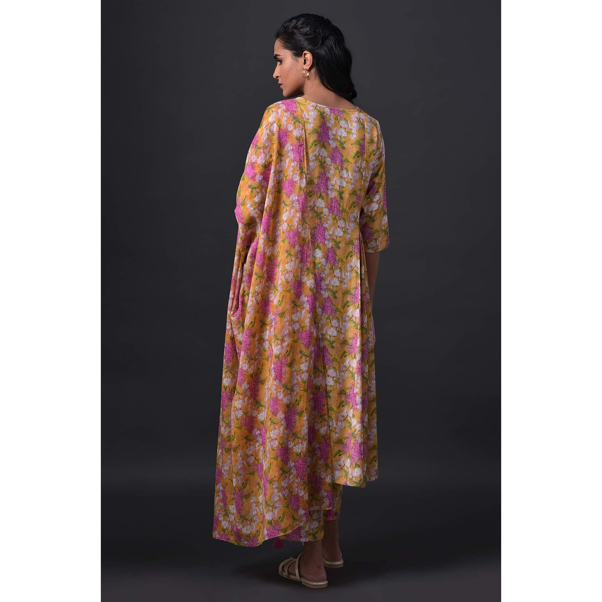 W For Woman Women's Cotton Kurta (23Fews19484-121627_Dark Yellow_18)