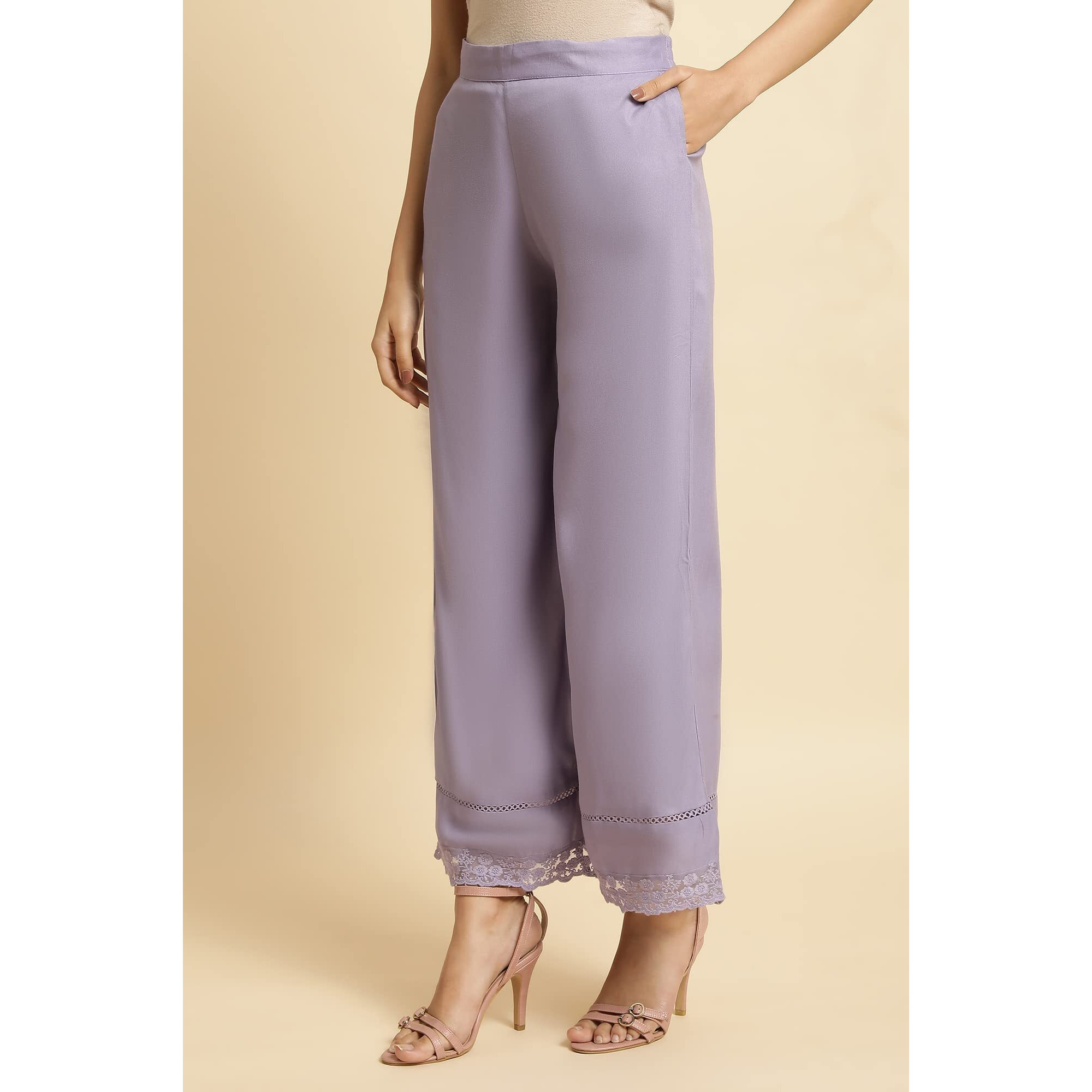 W Strechable Parallel Pants For Women | Trousers For Women | W For Woman