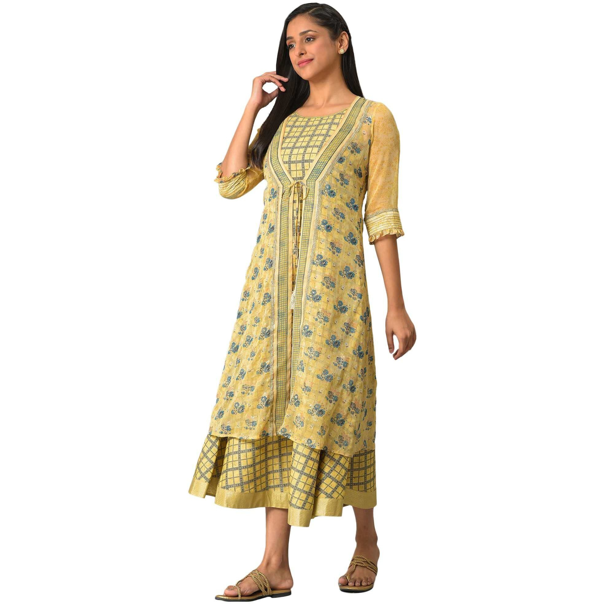 Aurelia Women's Polyester Clothing Set (23Feas14046-505371_Yellow