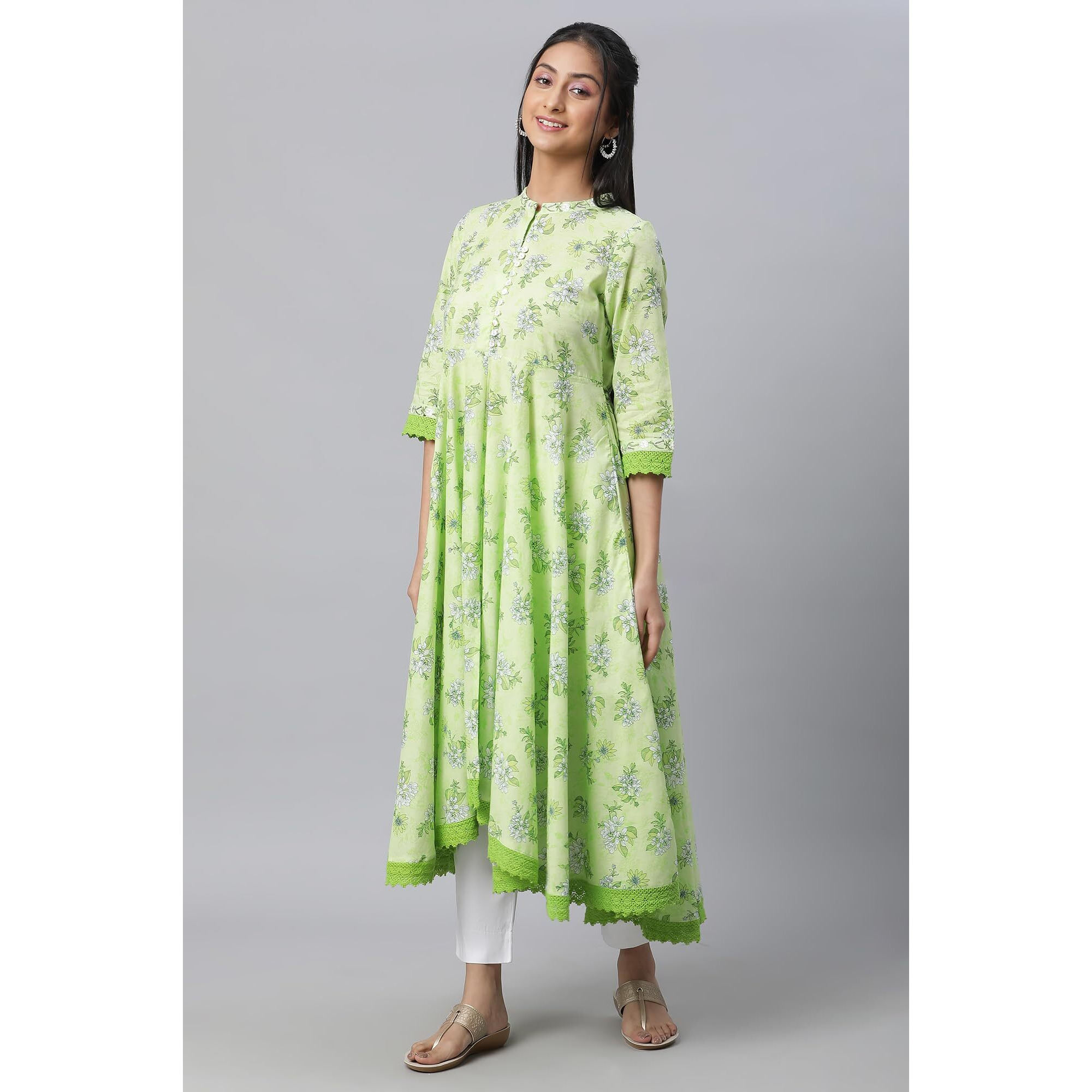 Purple Asymmetrical Floral Summerkurta