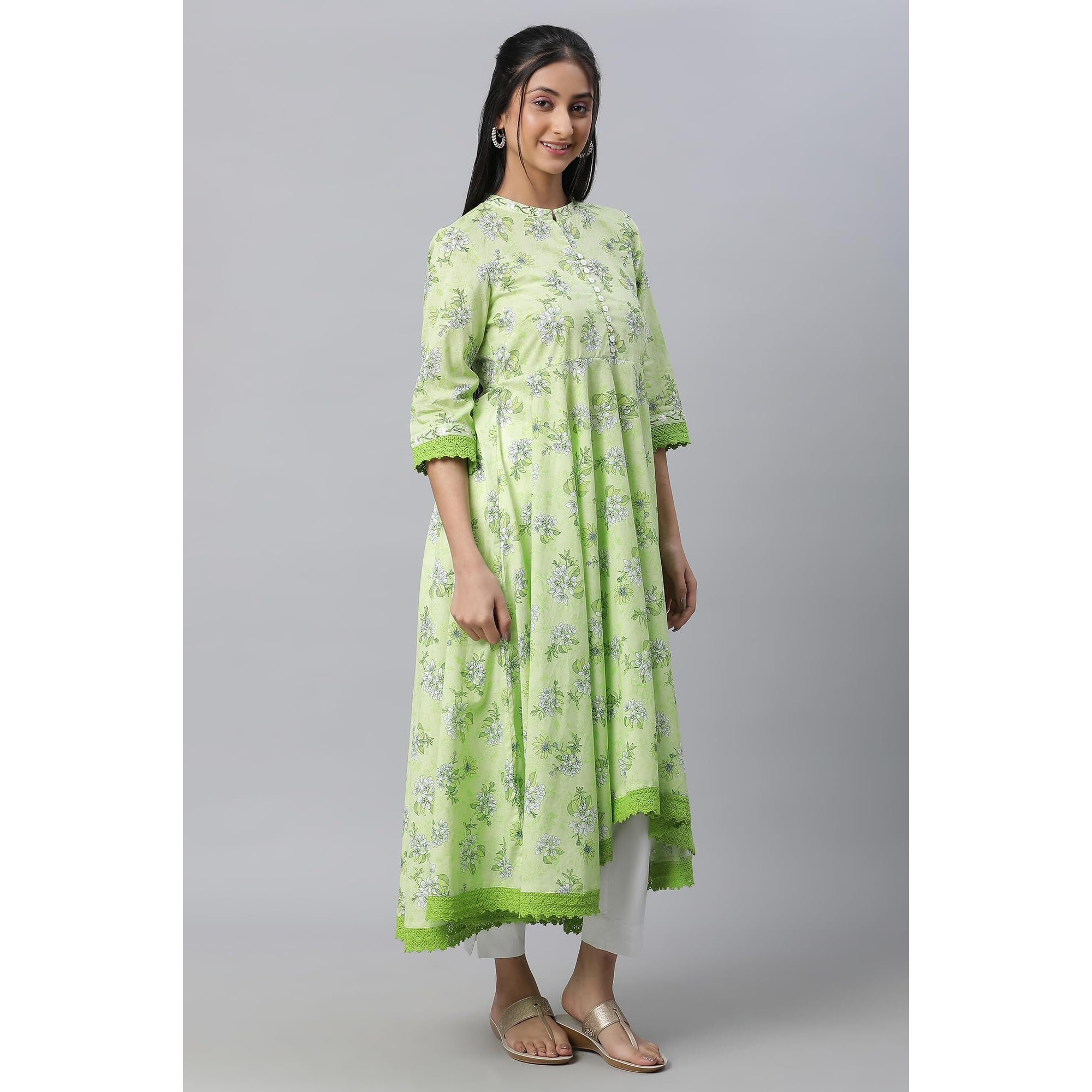 Purple Asymmetrical Floral Summerkurta