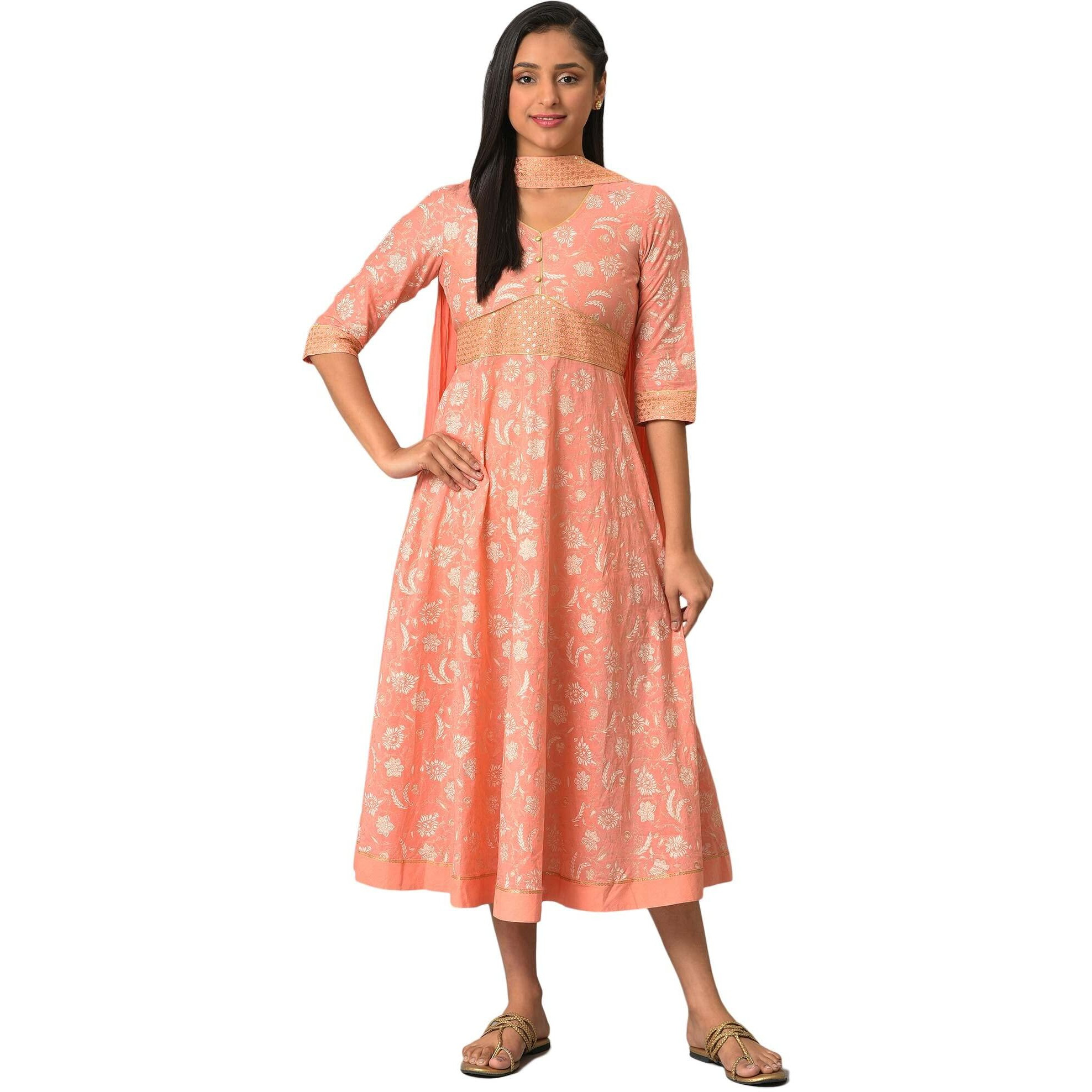 Aurelia Women's Cotton Clothing Set (23Feas13927-506415_Orange