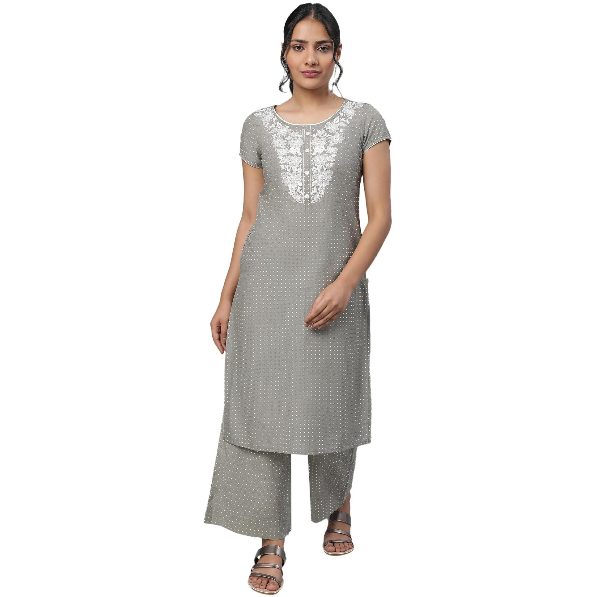 Aurelia Women's Viscose Kurta & Palazzo (23Feas14263-505794_Yellow