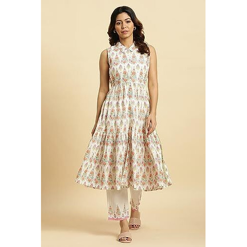 W For Woman Kurta & Straight Pant_23Auws19747-121208_2Xl Ecru
