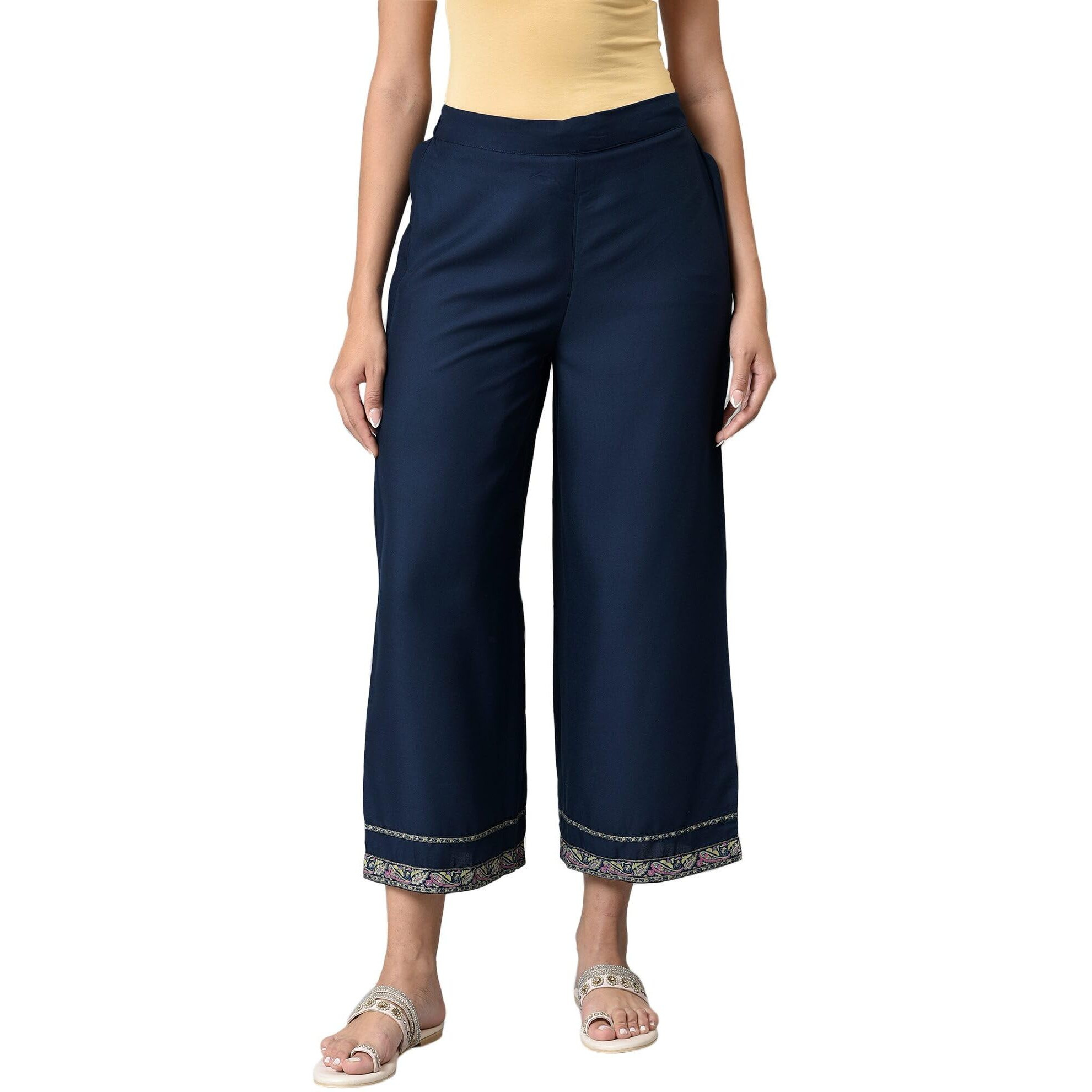 W Strechable Parallel Pants For Women | Trousers For Women | W For Woman