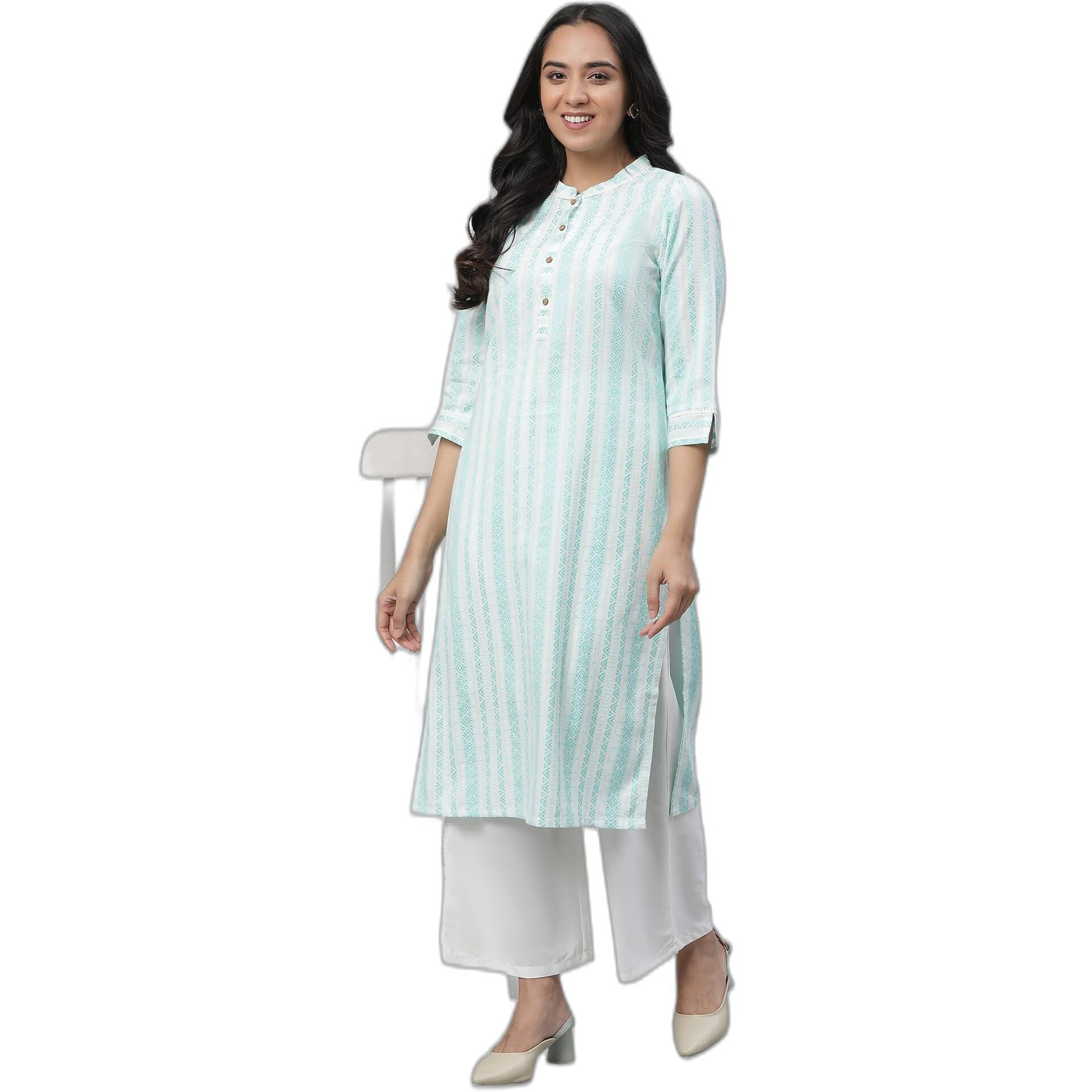 Aurelia Women's Cotton Kurta 23Aua14474-704539-Green-M_M