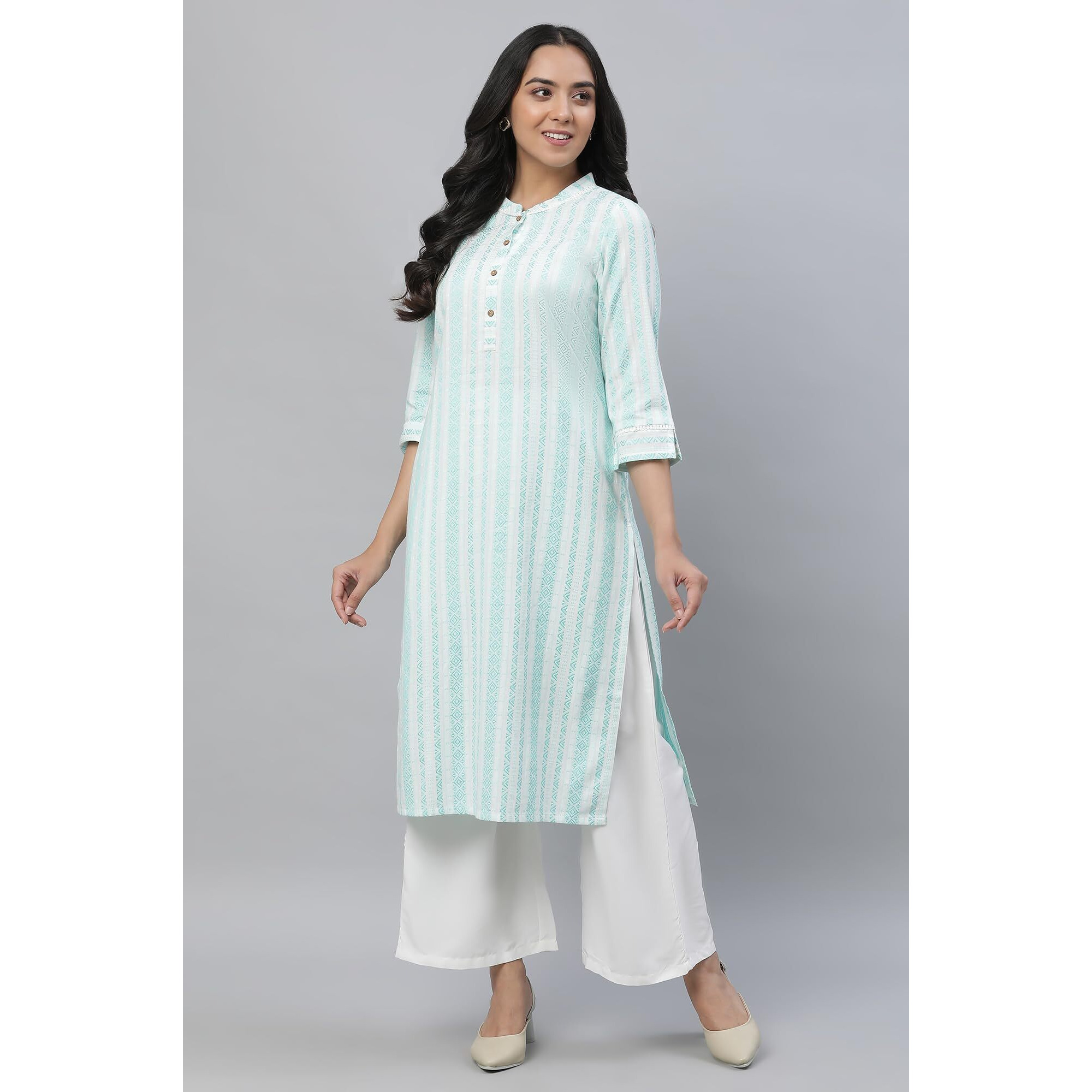 Aurelia Women's Cotton Kurta 23Aua14474-704539-Green-M_M