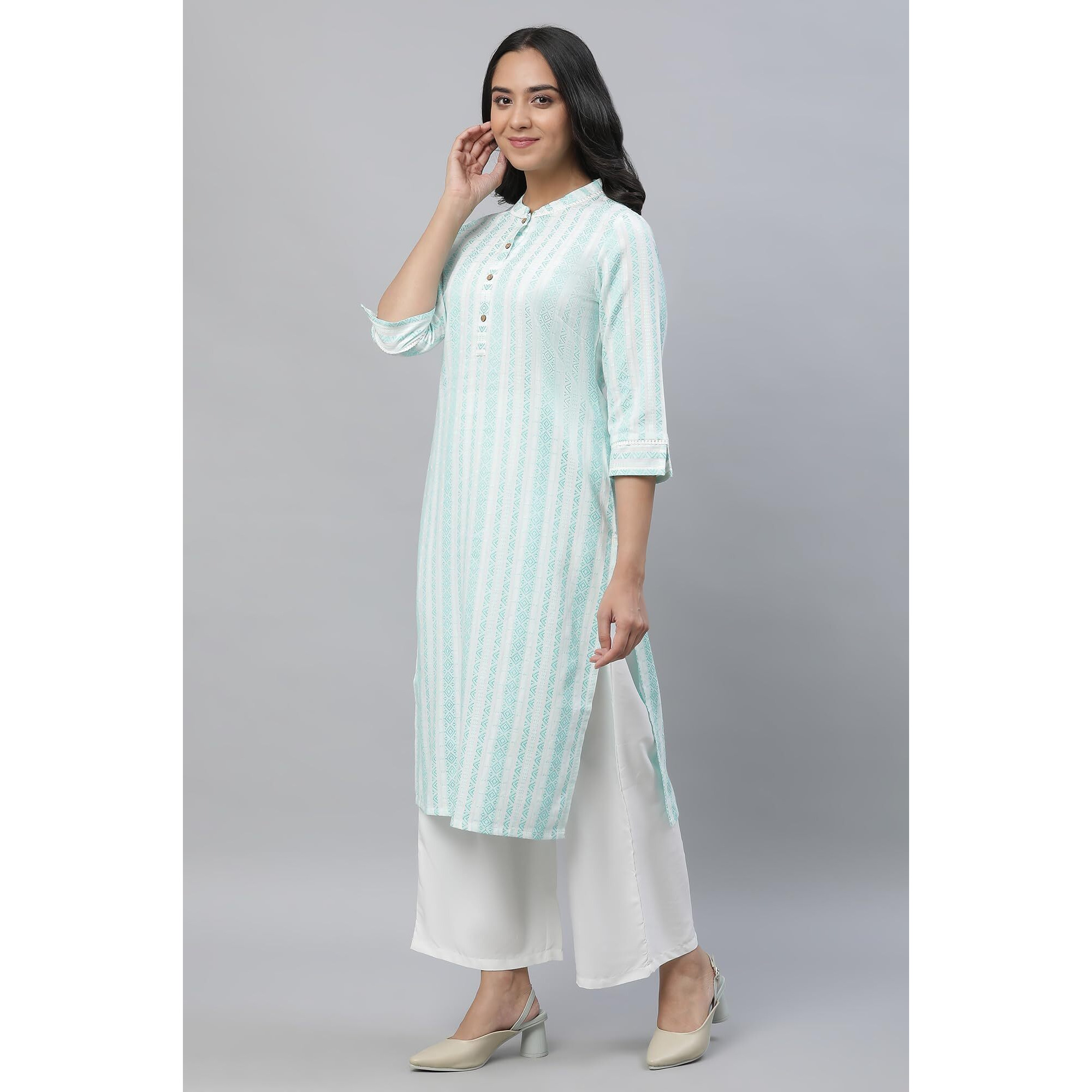 Aurelia Women's Cotton Kurta 23Aua14474-704539-Green-M_M