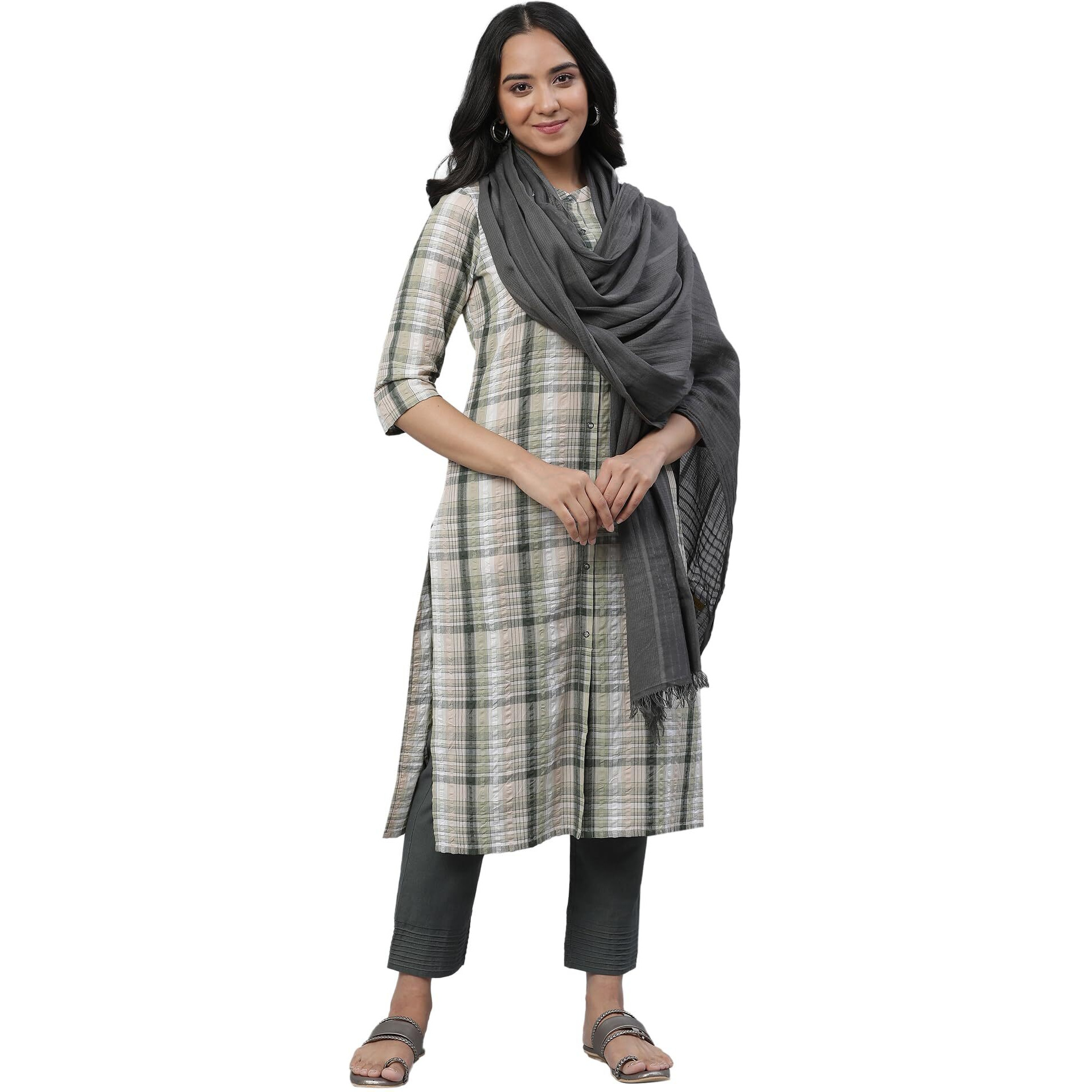 Aurelia Women Cotton Dupatta 23Aua80006-704615-Grey-Fs