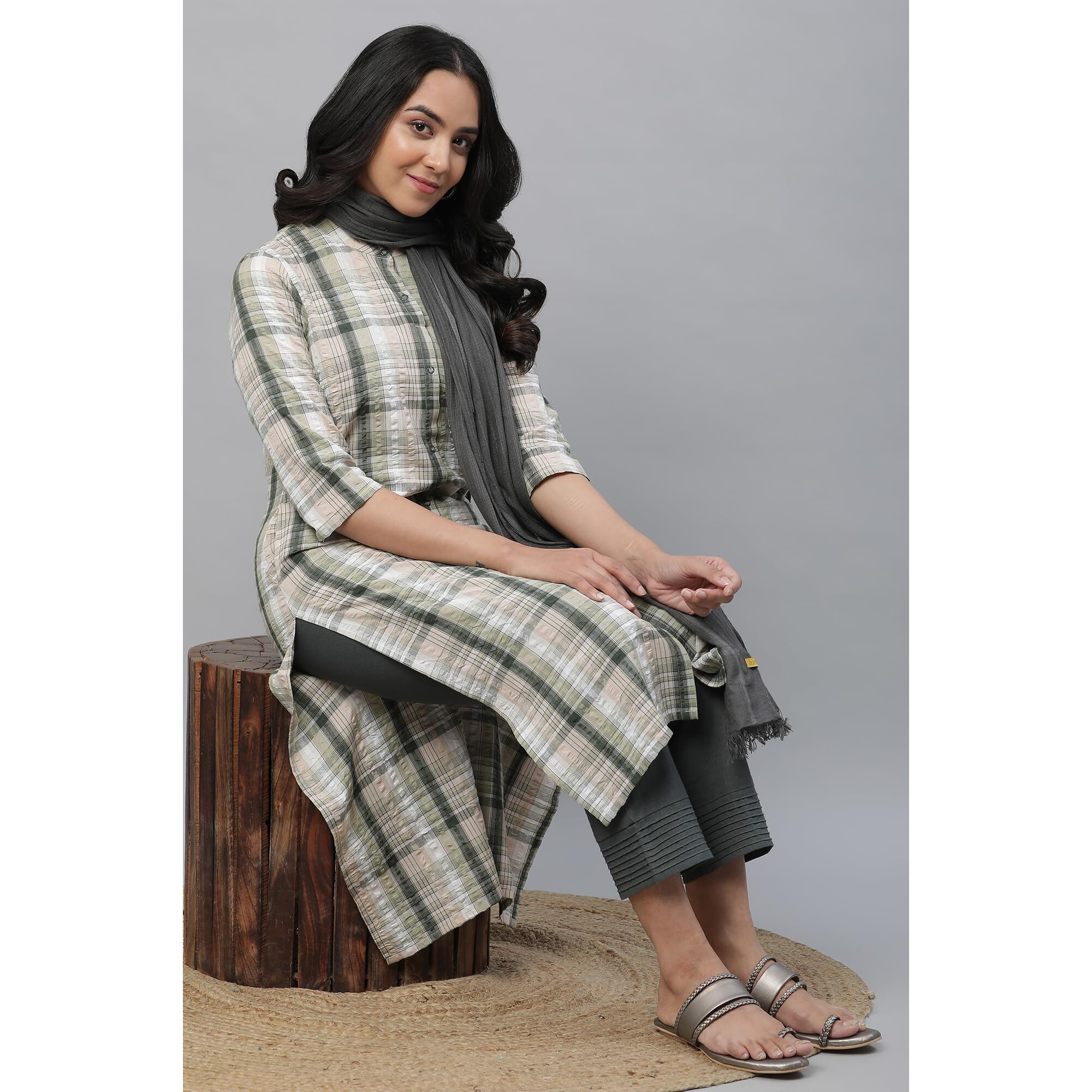 Aurelia Women Cotton Dupatta 23Aua80006-704615-Grey-Fs