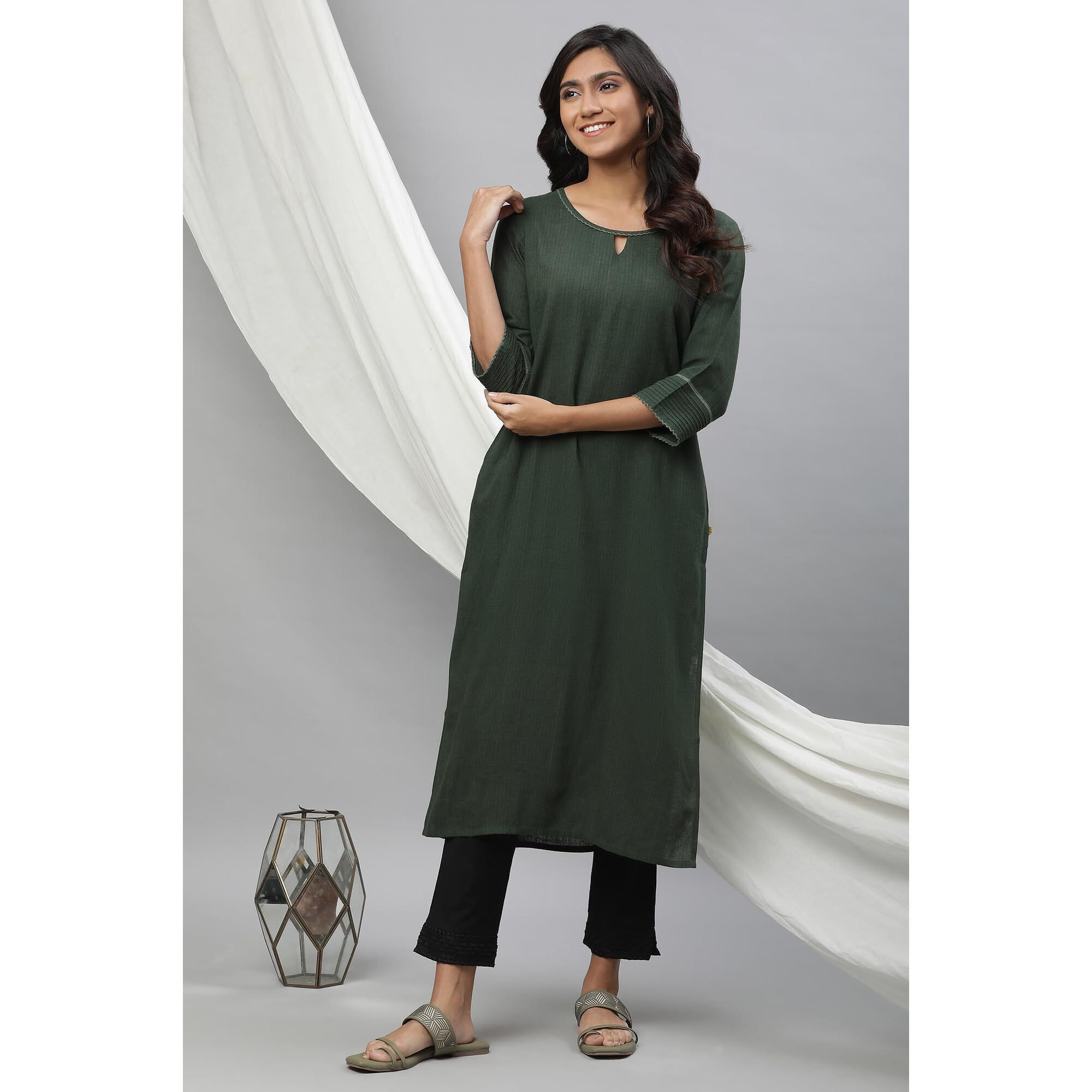 Aurelia Women Kurta 23Aua12231-703448-Green-S