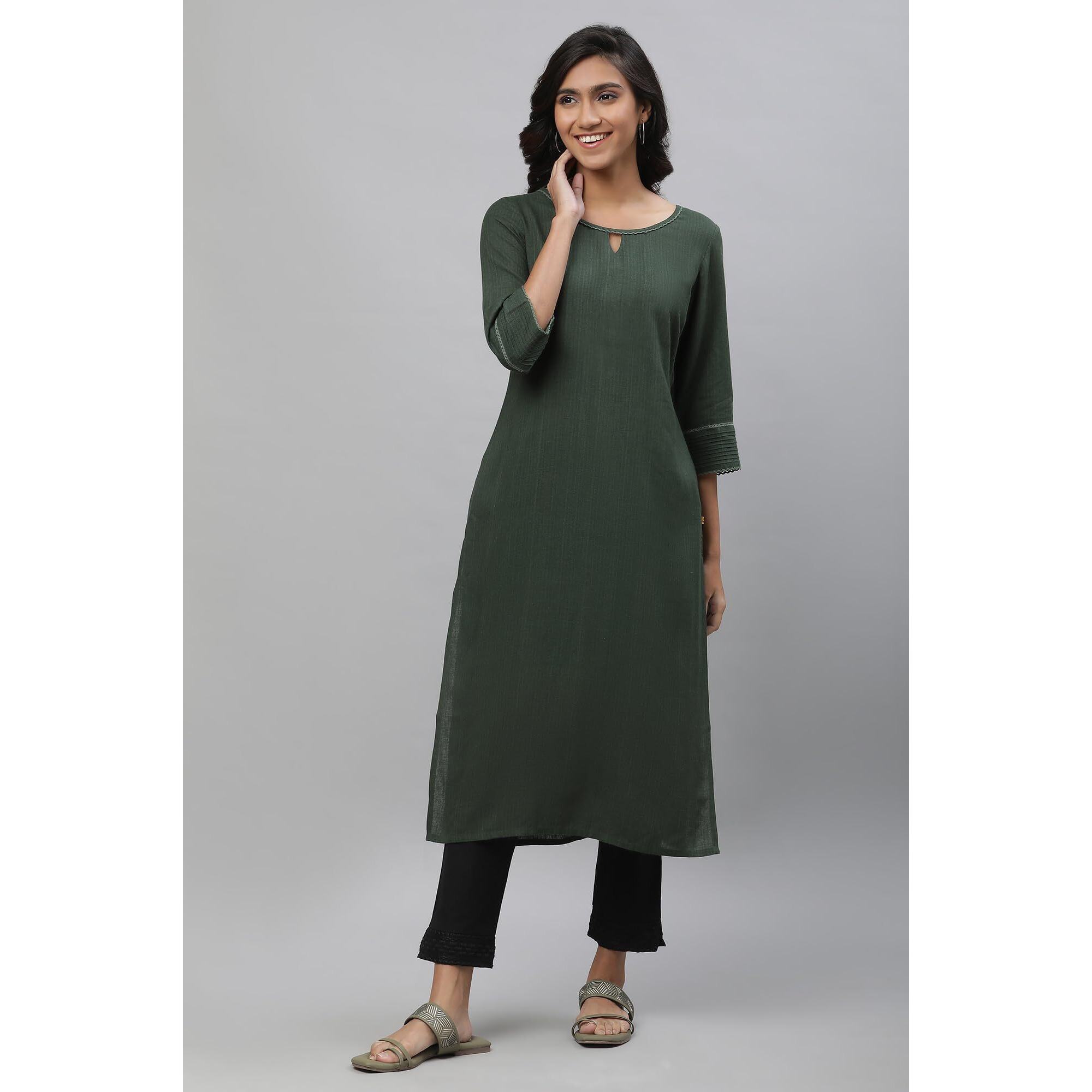 Aurelia Women Kurta 23Aua12231-703448-Green-S