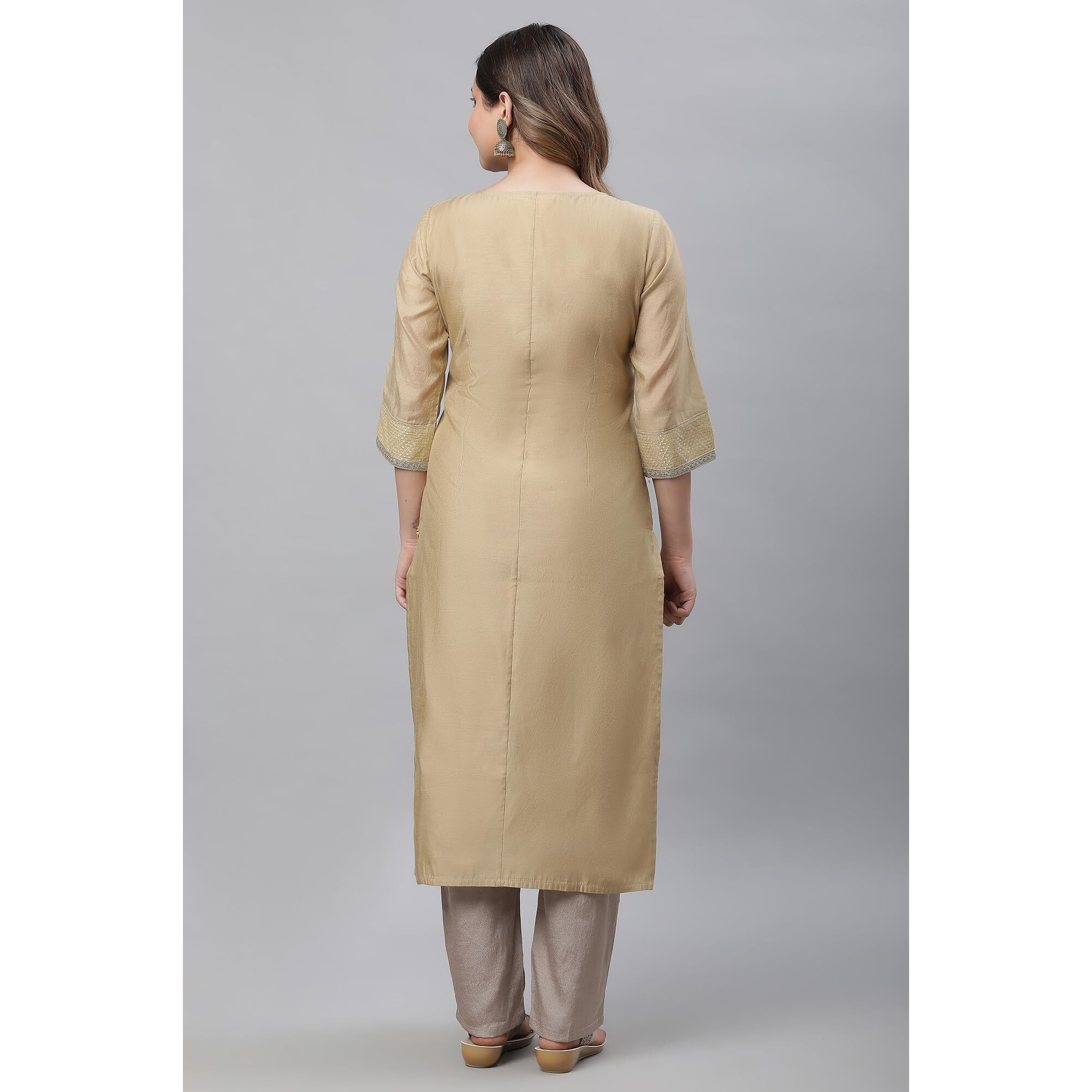 Aurelia Women Kurta 23Aua14183-704223-Gold-Xl