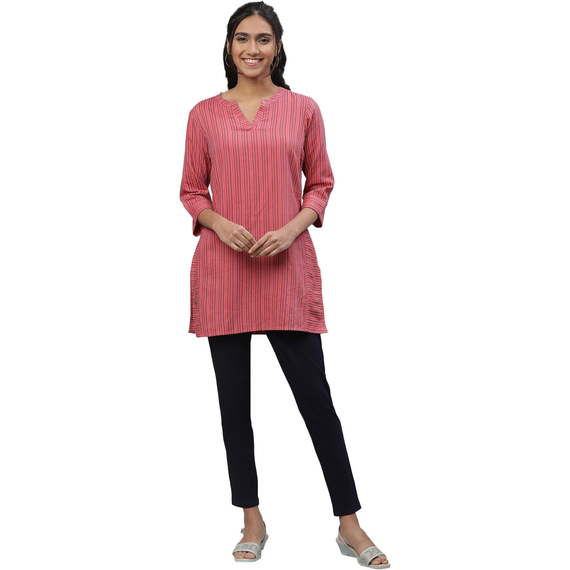 Aurelia Women Dubarry Majolica Blue Yarn Dyed Cotton Blend Kurti_23Aua30319-703383