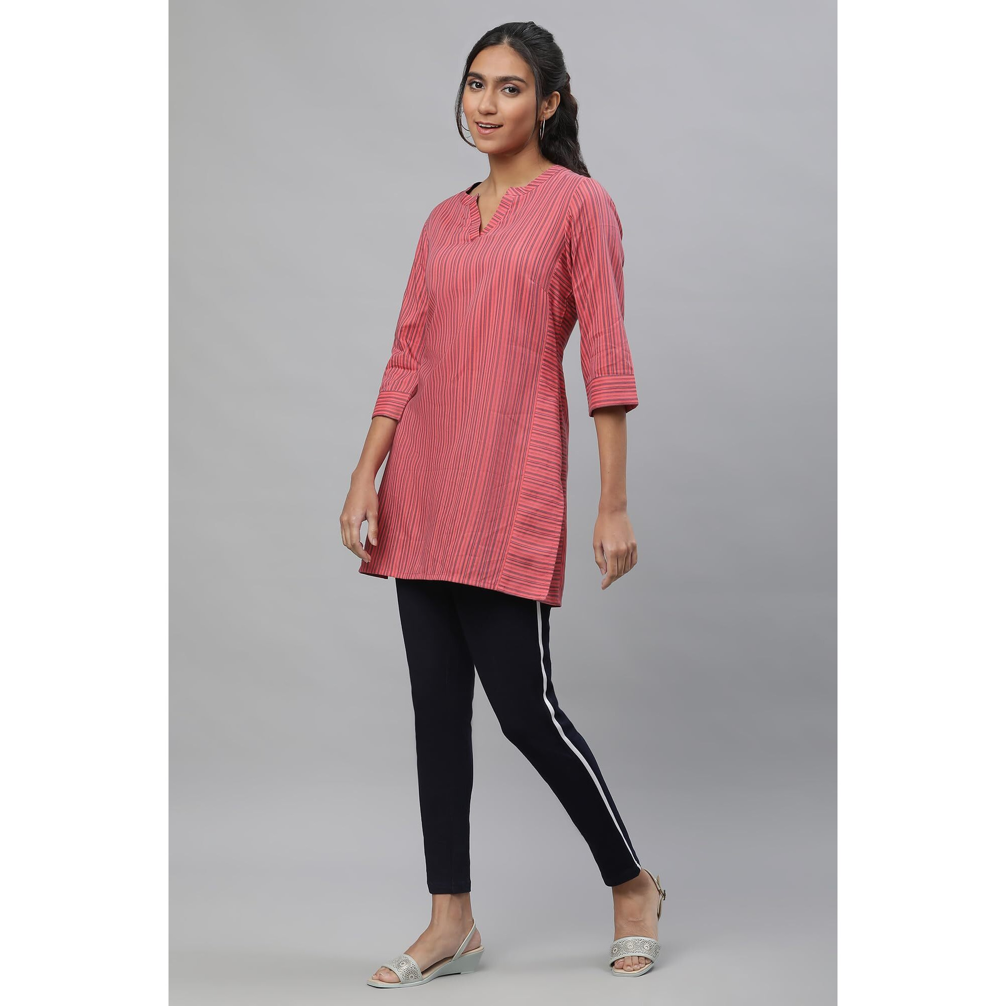 Aurelia Women Dubarry Majolica Blue Yarn Dyed Cotton Blend Kurti_23Aua30319-703383