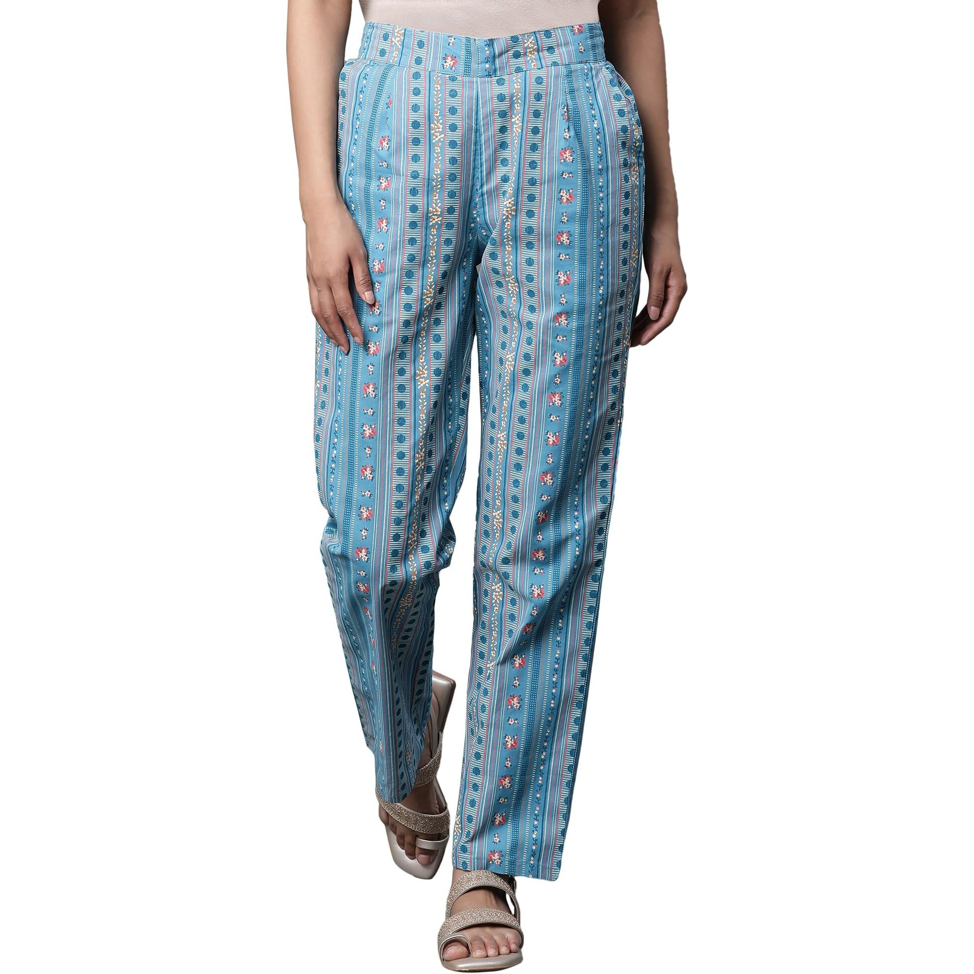 Aurelia Printed Pure Cotton Strechable Palazzo Pants For Women | Ankle Length Palazzo Pants For Women | Pure Cotton Palazzo Pants For Women
