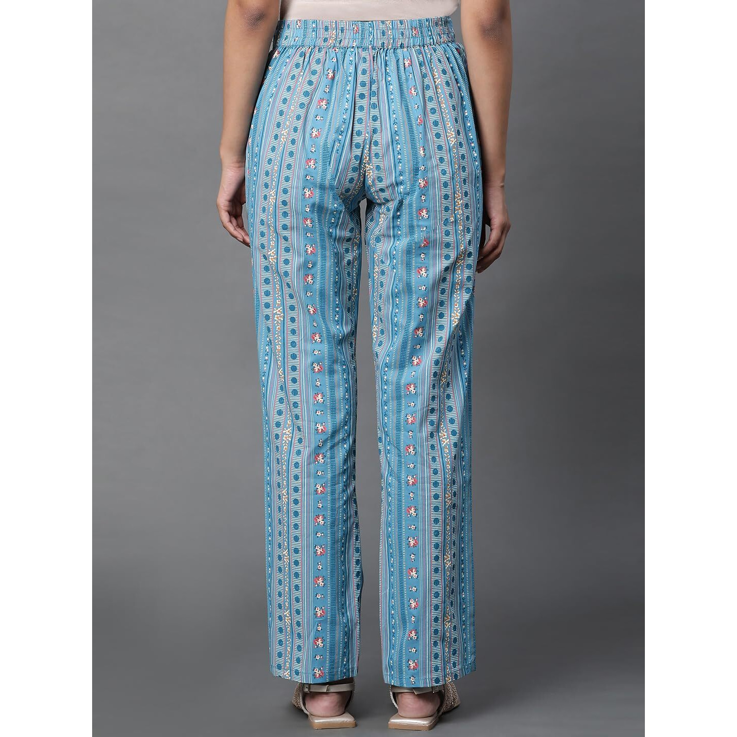 Aurelia Printed Pure Cotton Strechable Palazzo Pants For Women | Ankle Length Palazzo Pants For Women | Pure Cotton Palazzo Pants For Women