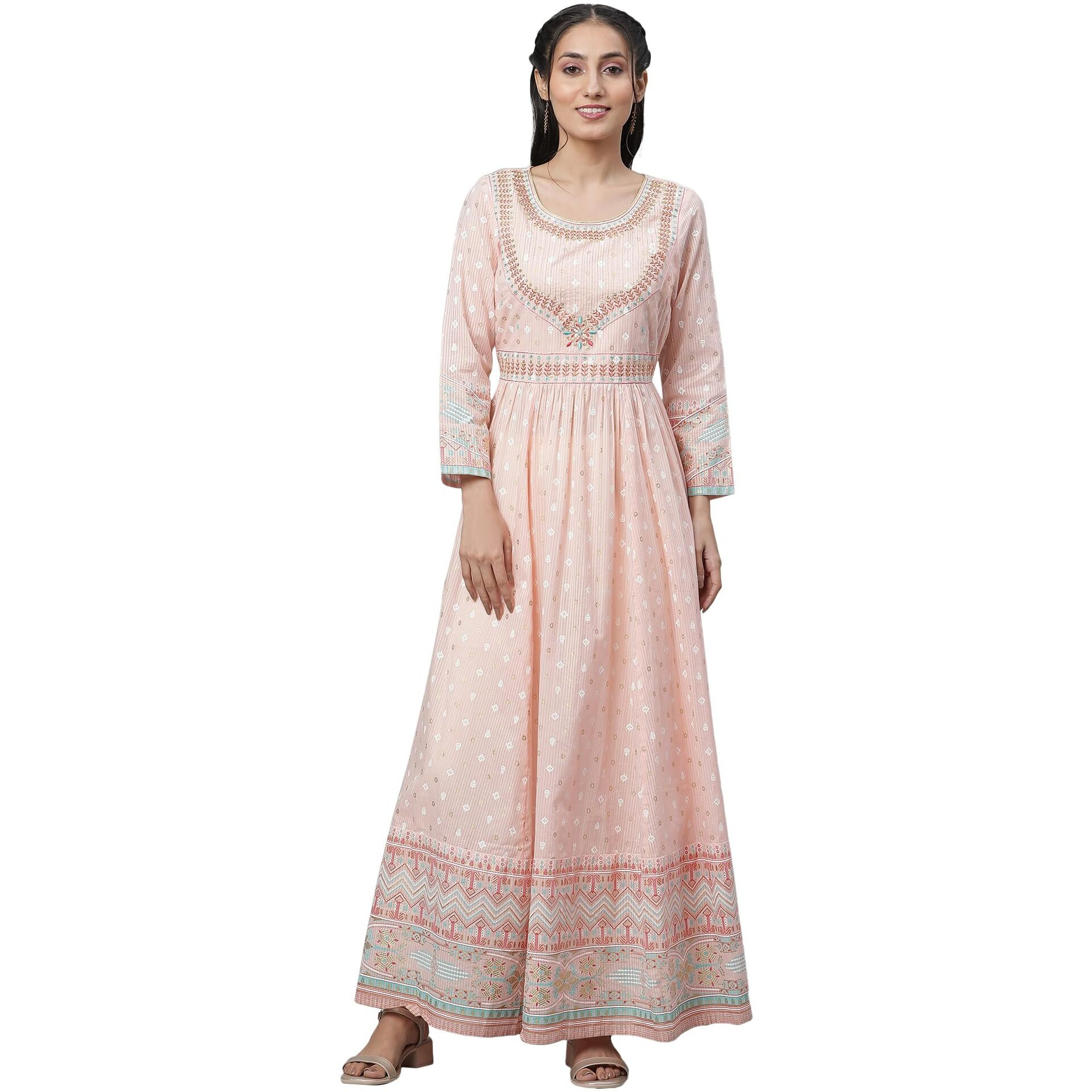Aurelia Women Cotton Dress 23Aua14431-506814-Peach-M Pink