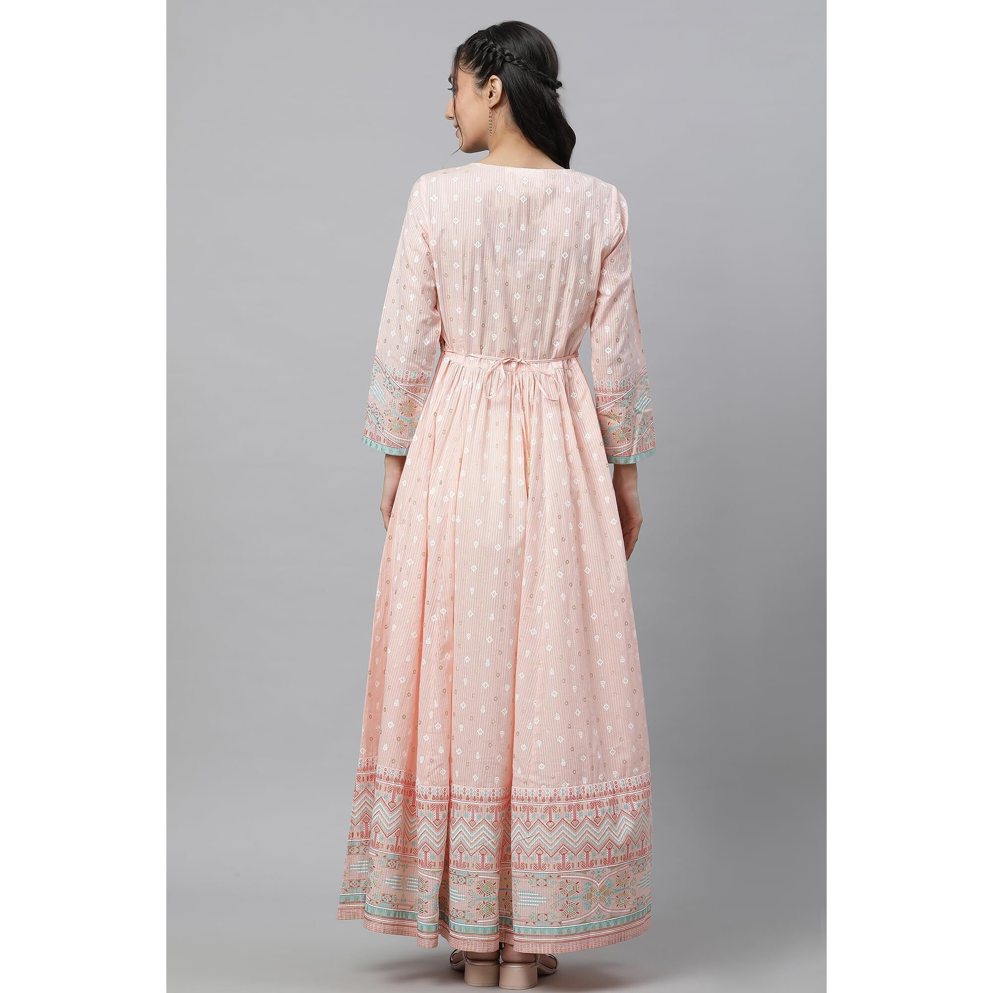 Aurelia Women Cotton Dress 23Aua14431-506814-Peach-M Pink