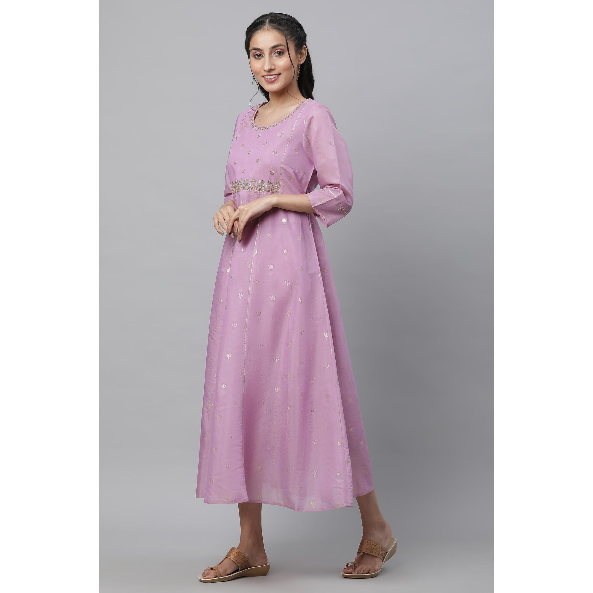 Aurelia Embroidered Purple Dress Dupatta Set