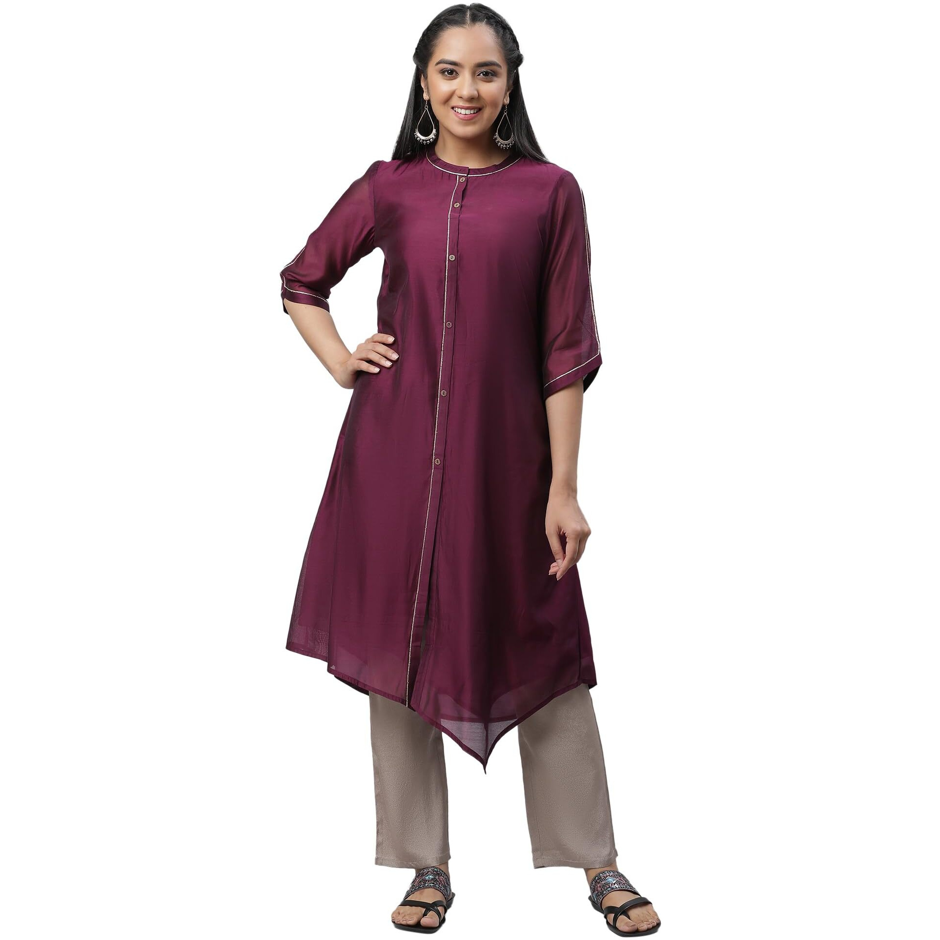 Aurelia Women's Kurta 23Aua14178-704306-Purple-M_M