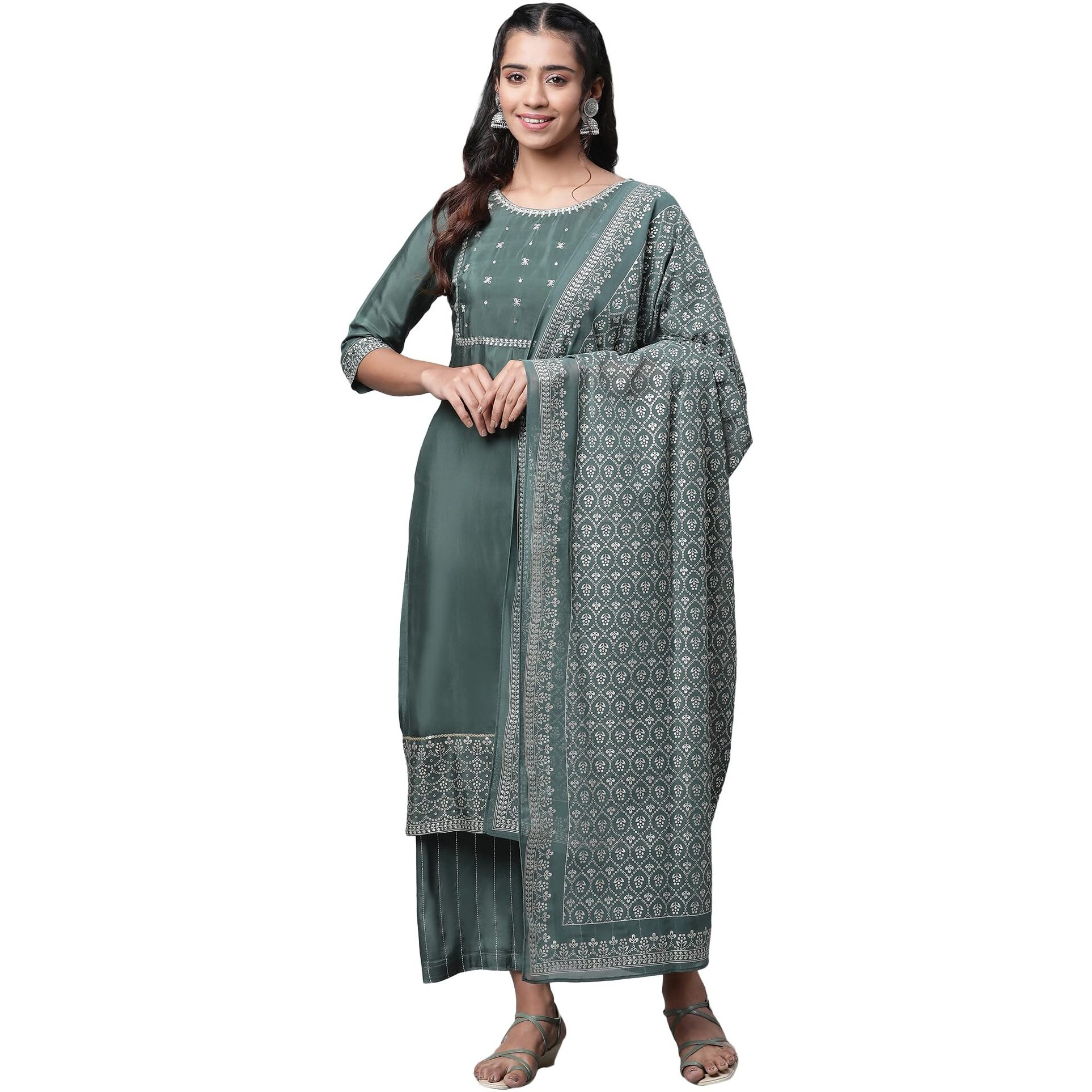 Aurelia Women's Rayon Set (23Auas14193-605973_Alkai Green