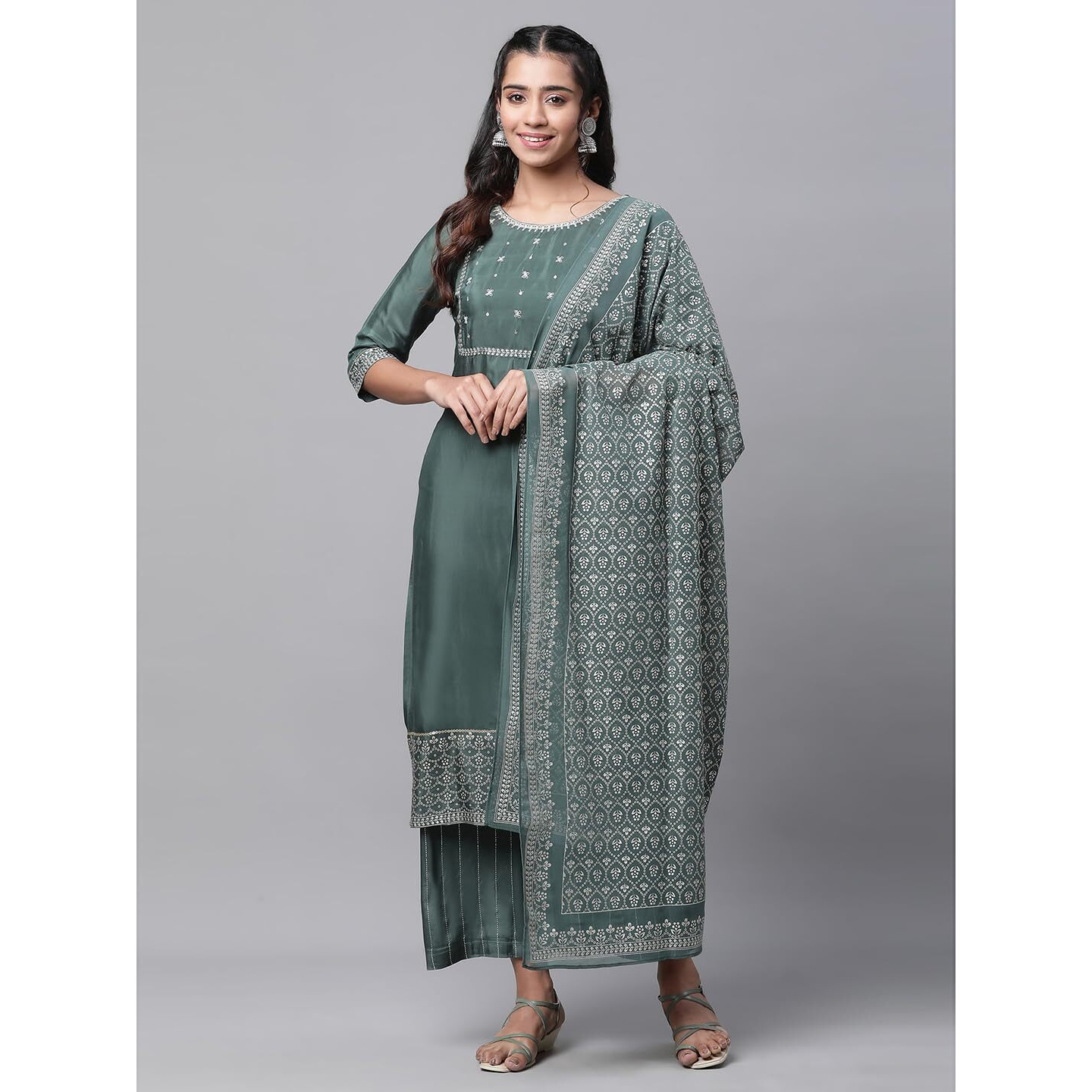 Aurelia Women's Rayon Set (23Auas14193-605973_Alkai Green